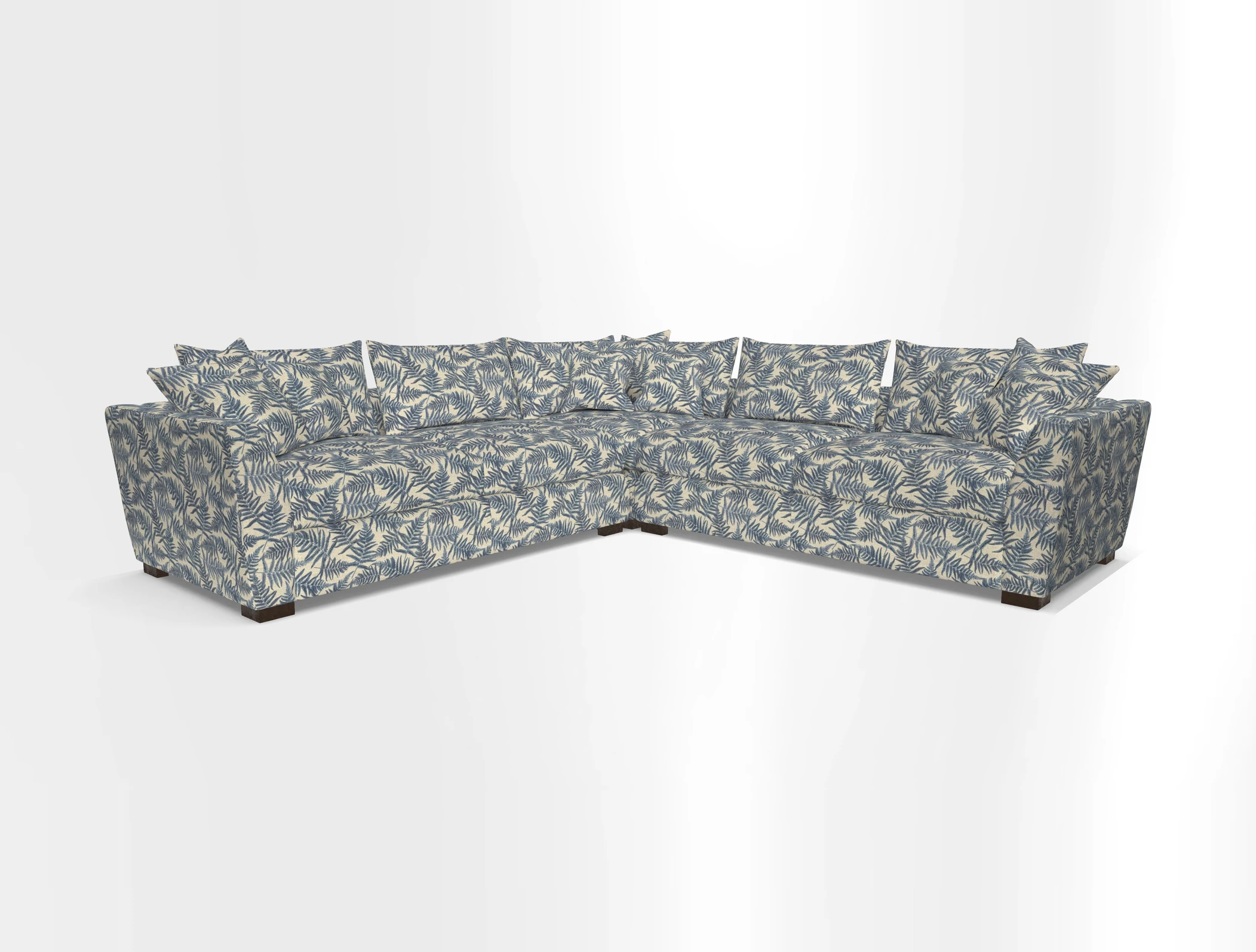 Hambledon Large Corner Group in Plain Two Tone Calico with Scatters in Cloth 22 Weaves
