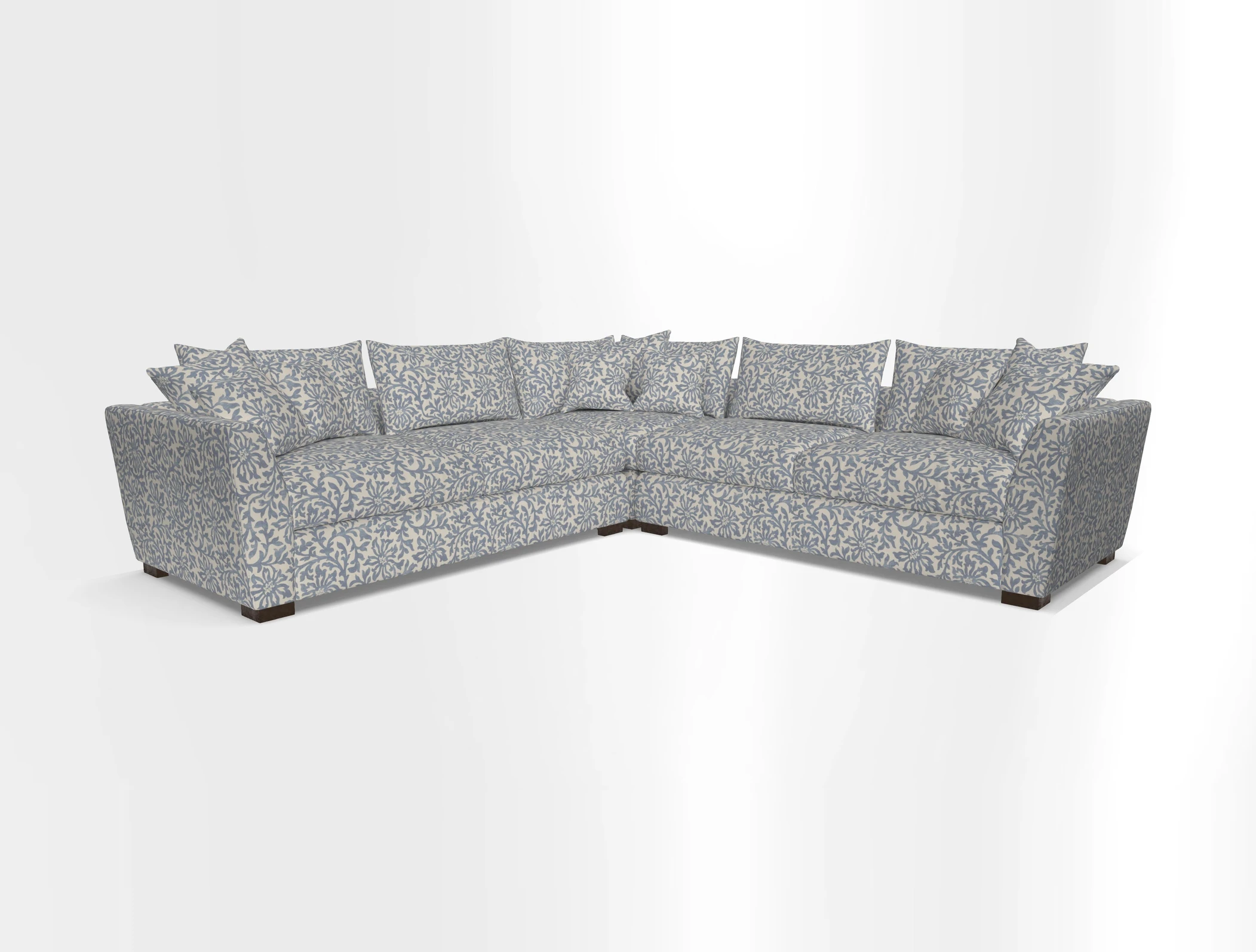 Hambledon Large Corner Group in Plain Two Tone Calico with Scatters in Cloth 22 Weaves