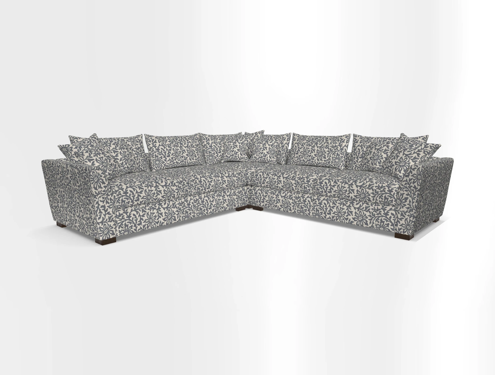Hambledon Large Corner Group in Plain Two Tone Calico with Scatters in Cloth 22 Weaves