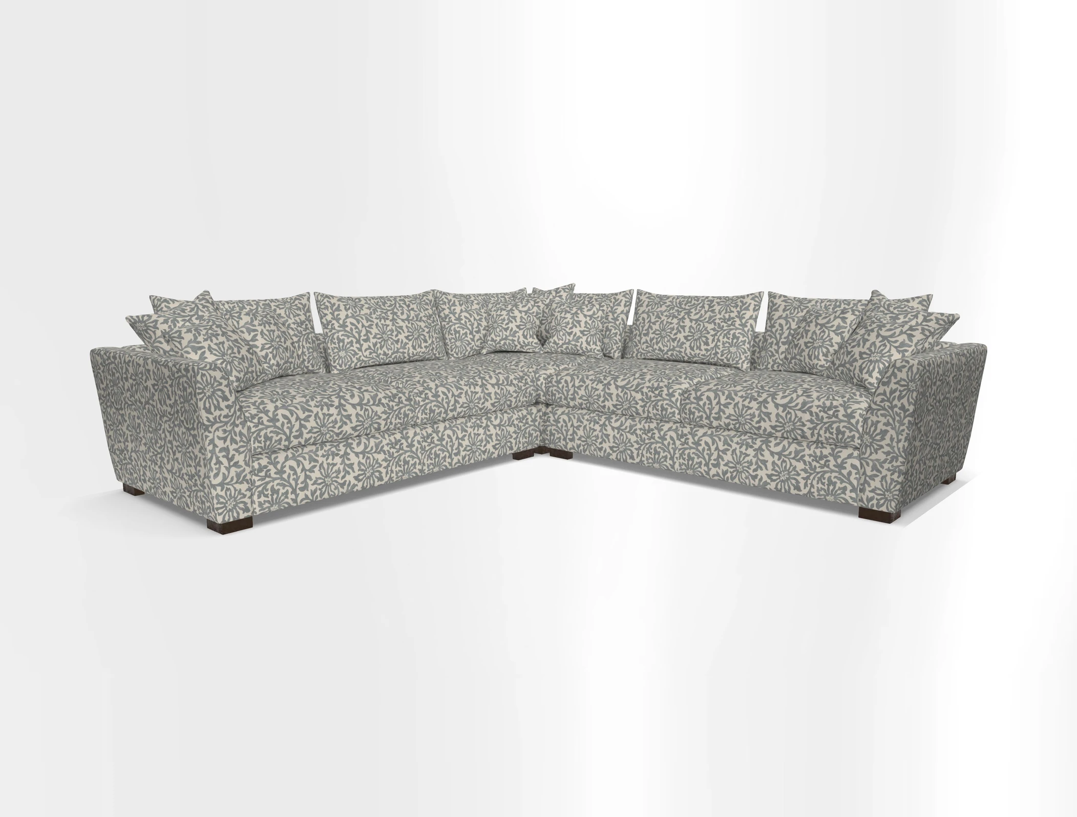 Hambledon Large Corner Group in Plain Two Tone Calico with Scatters in Cloth 22 Weaves