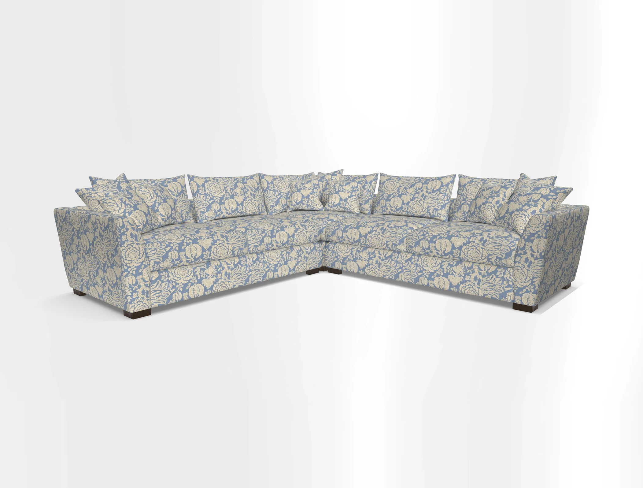 Hambledon Large Corner Group in Plain Two Tone Calico with Scatters in Cloth 22 Weaves