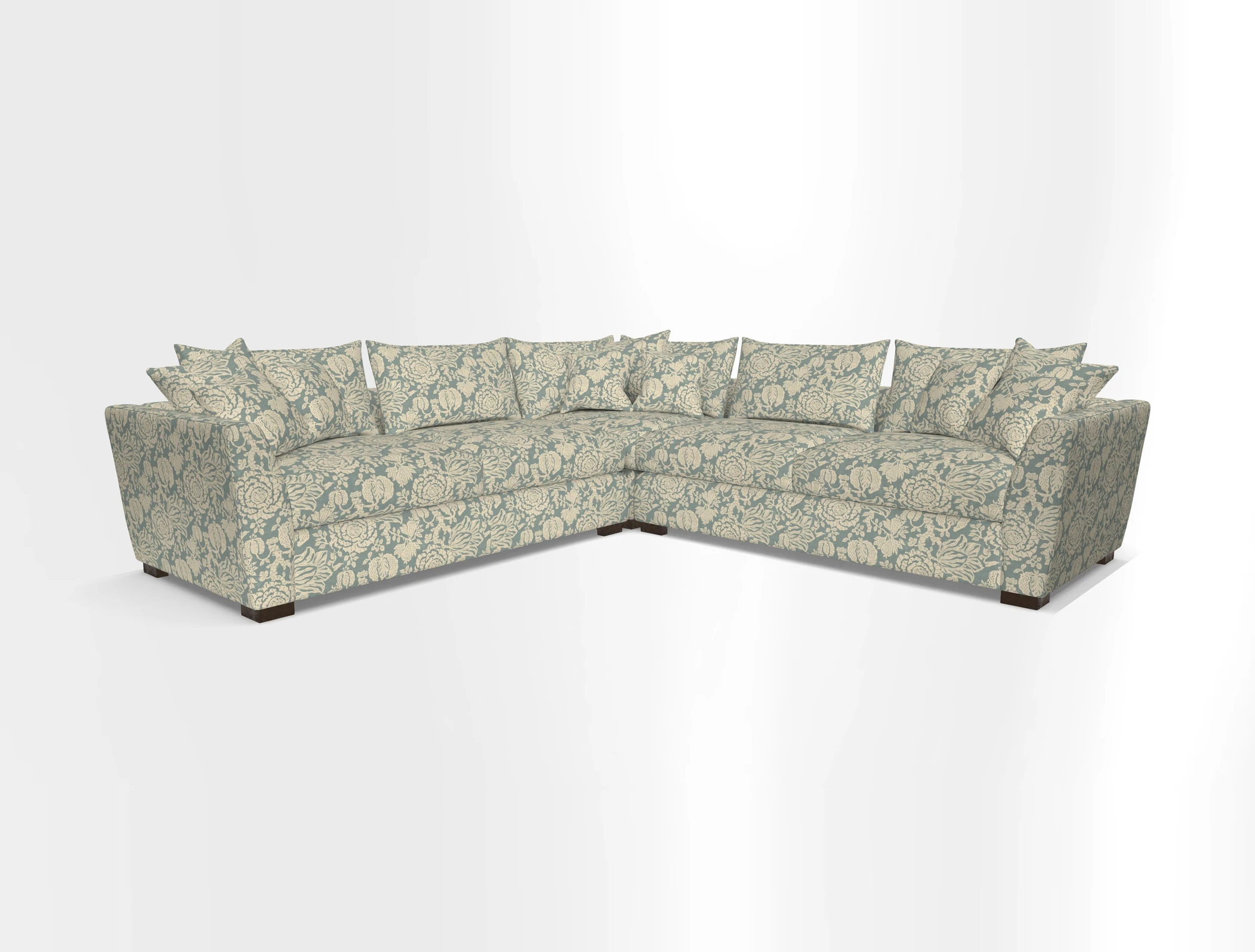 Hambledon Large Corner Group in Plain Two Tone Calico with Scatters in Cloth 22 Weaves
