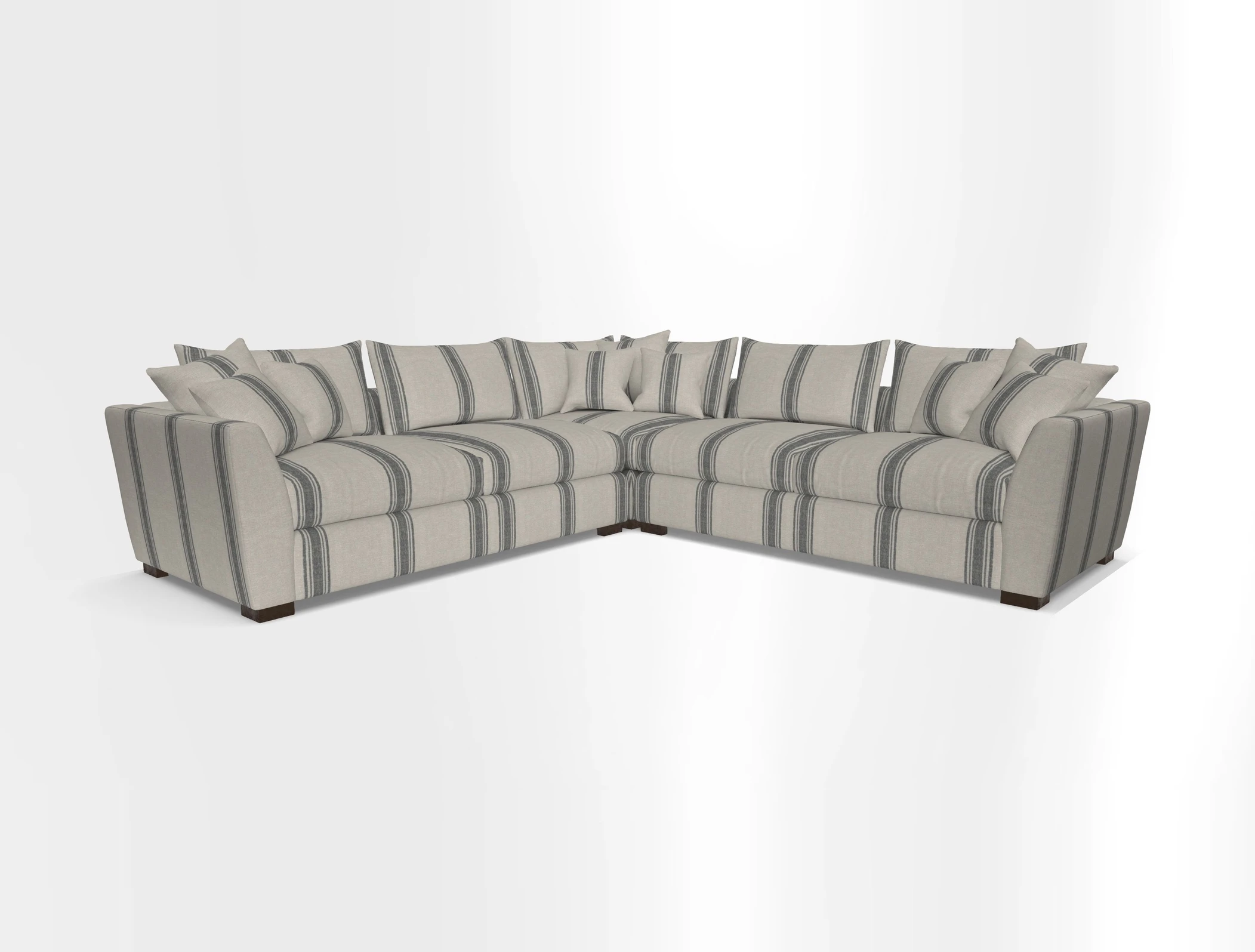 Hambledon Large Corner Group in Plain Two Tone Calico with Scatters in Cloth 22 Weaves