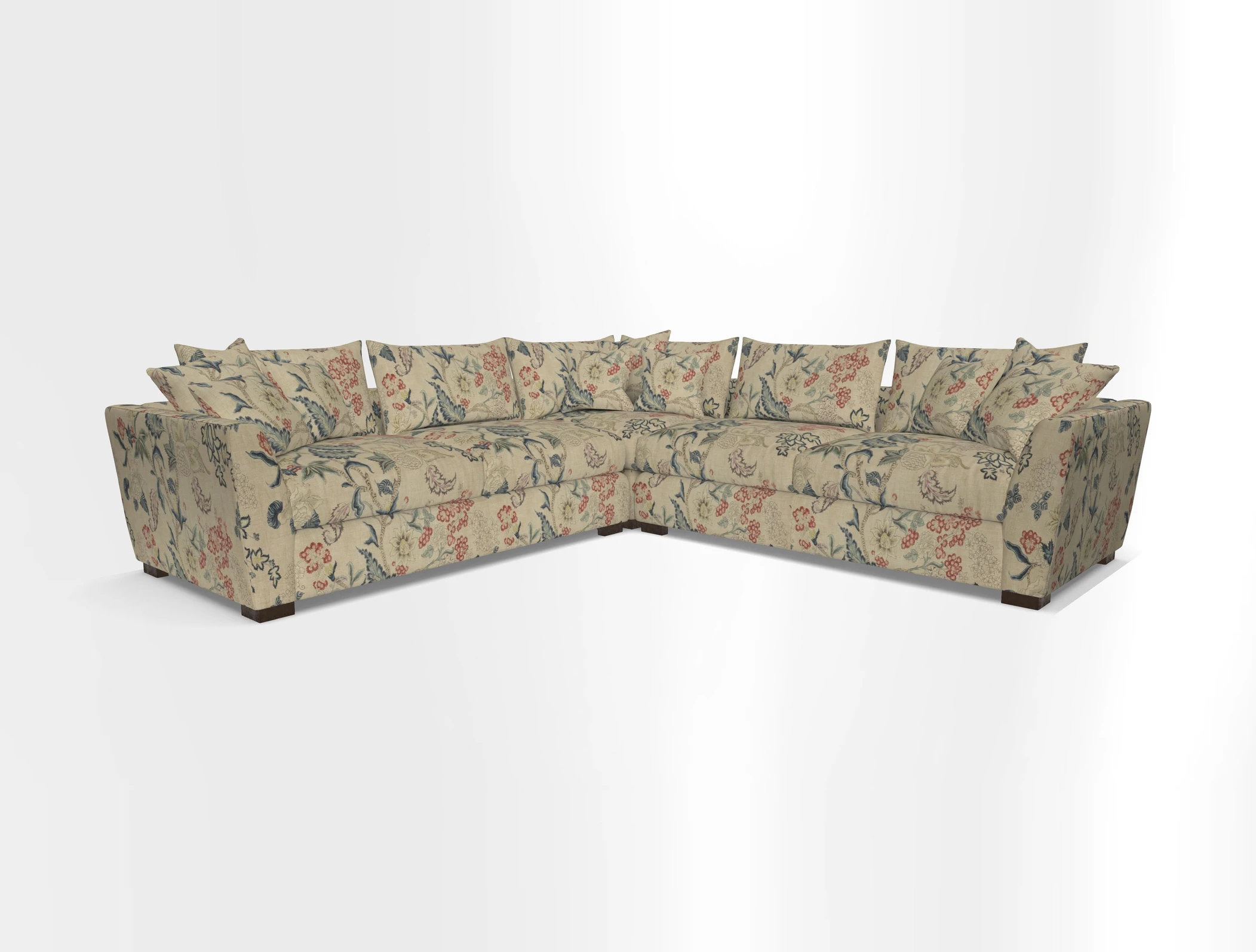 Hambledon Large Corner Group in Plain Two Tone Calico with Scatters in Cloth 22 Weaves
