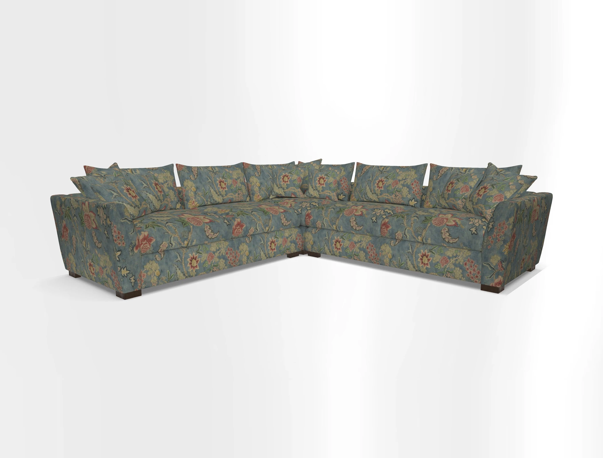 Hambledon Large Corner Group in Plain Two Tone Calico with Scatters in Cloth 22 Weaves