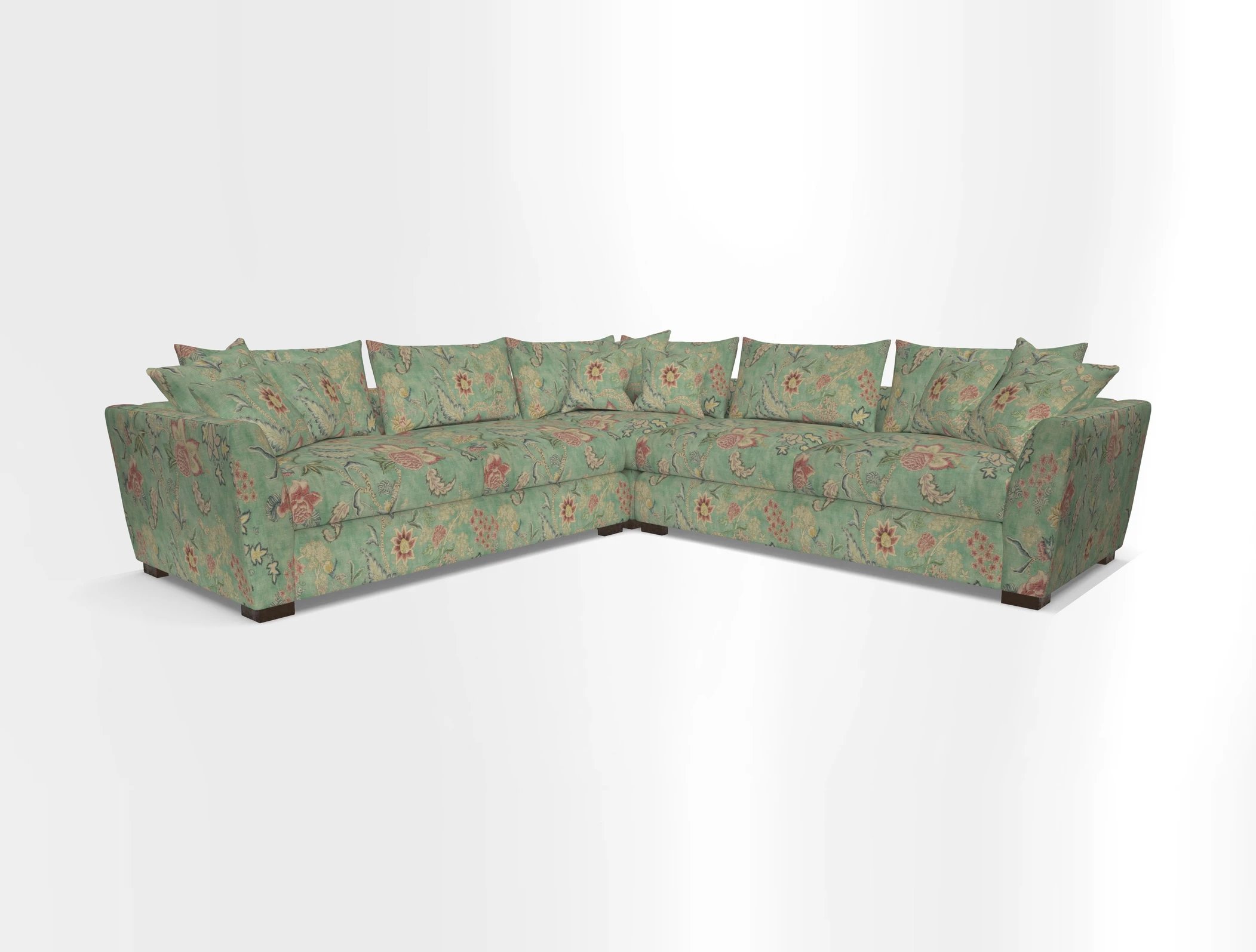 Hambledon Large Corner Group in Plain Two Tone Calico with Scatters in Cloth 22 Weaves