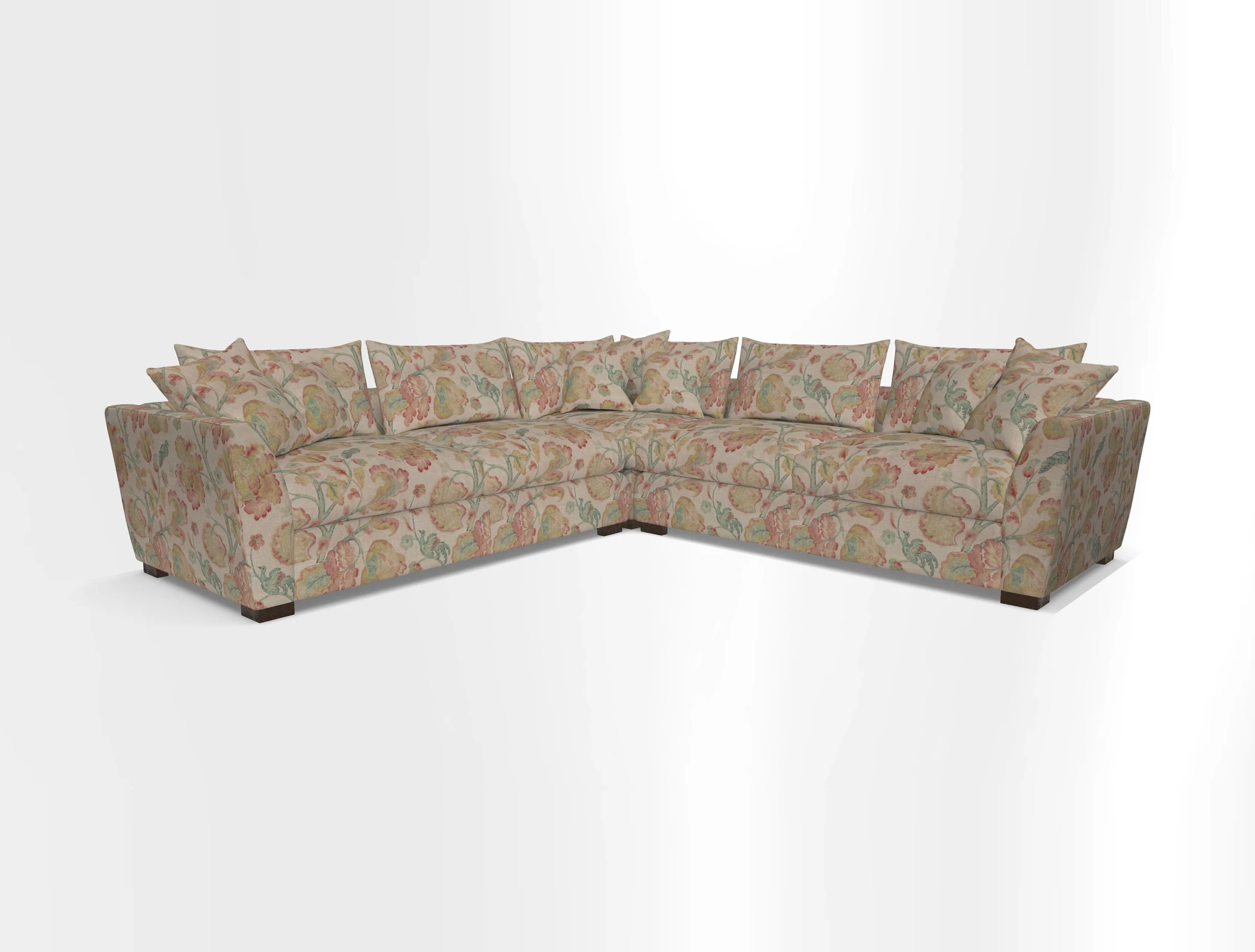 Hambledon Large Corner Group in Plain Two Tone Calico with Scatters in Cloth 22 Weaves
