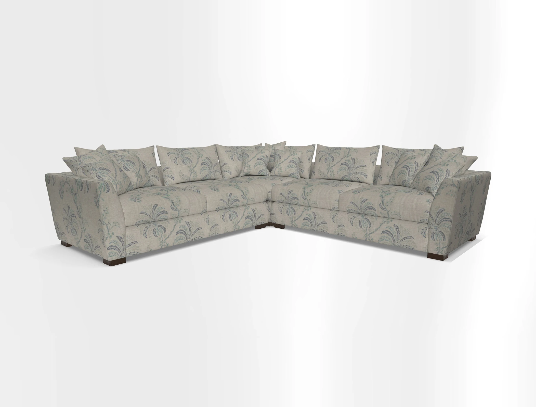 Hambledon Large Corner Group in Plain Two Tone Calico with Scatters in Cloth 22 Weaves