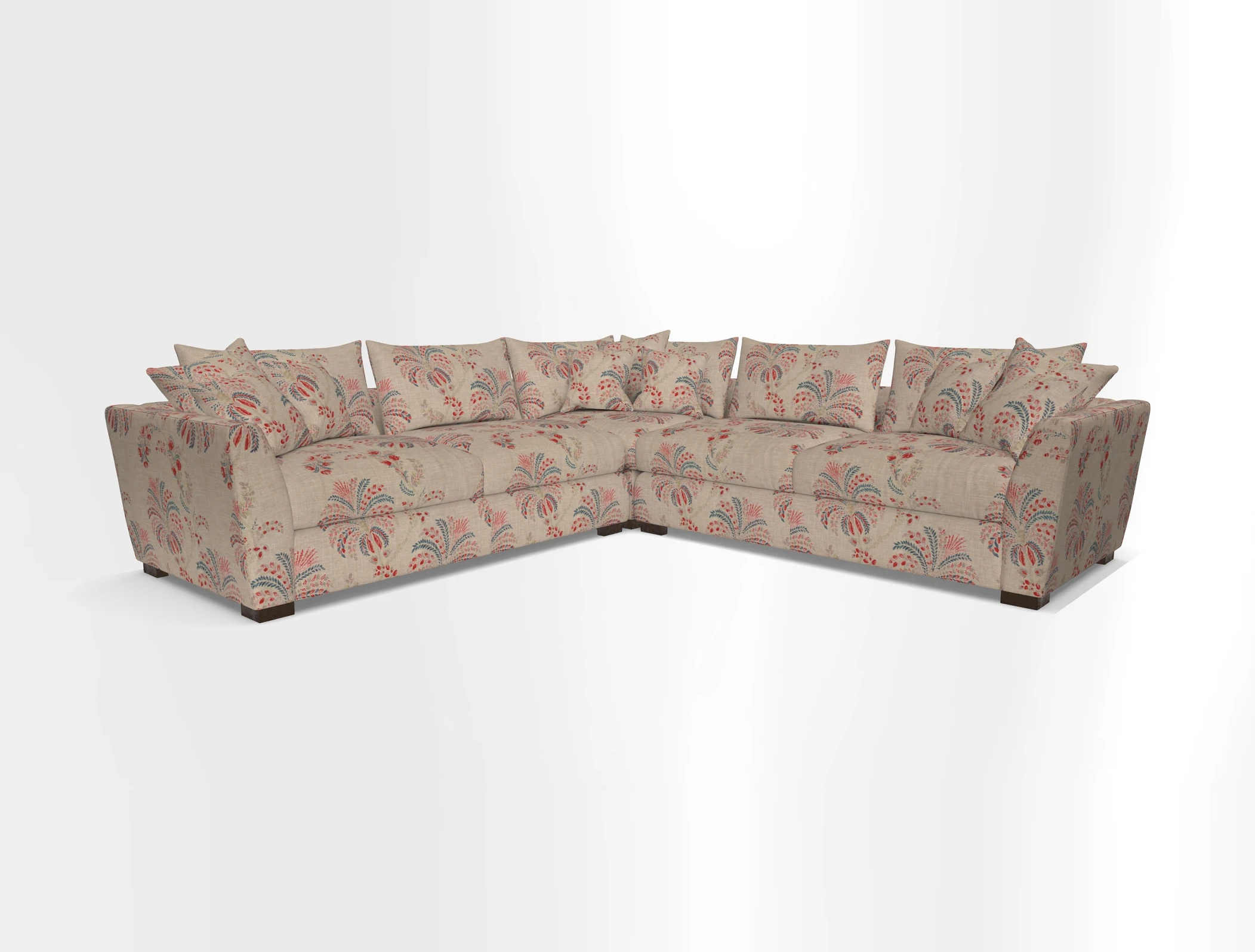 Hambledon Large Corner Group in Plain Two Tone Calico with Scatters in Cloth 22 Weaves