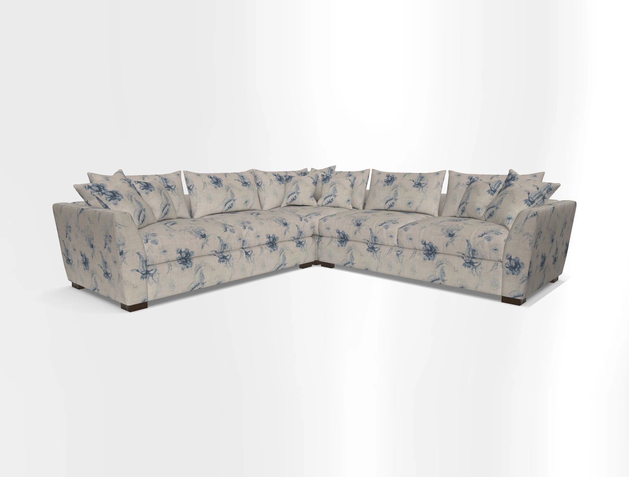 Hambledon Large Corner Group in Plain Two Tone Calico with Scatters in Cloth 22 Weaves