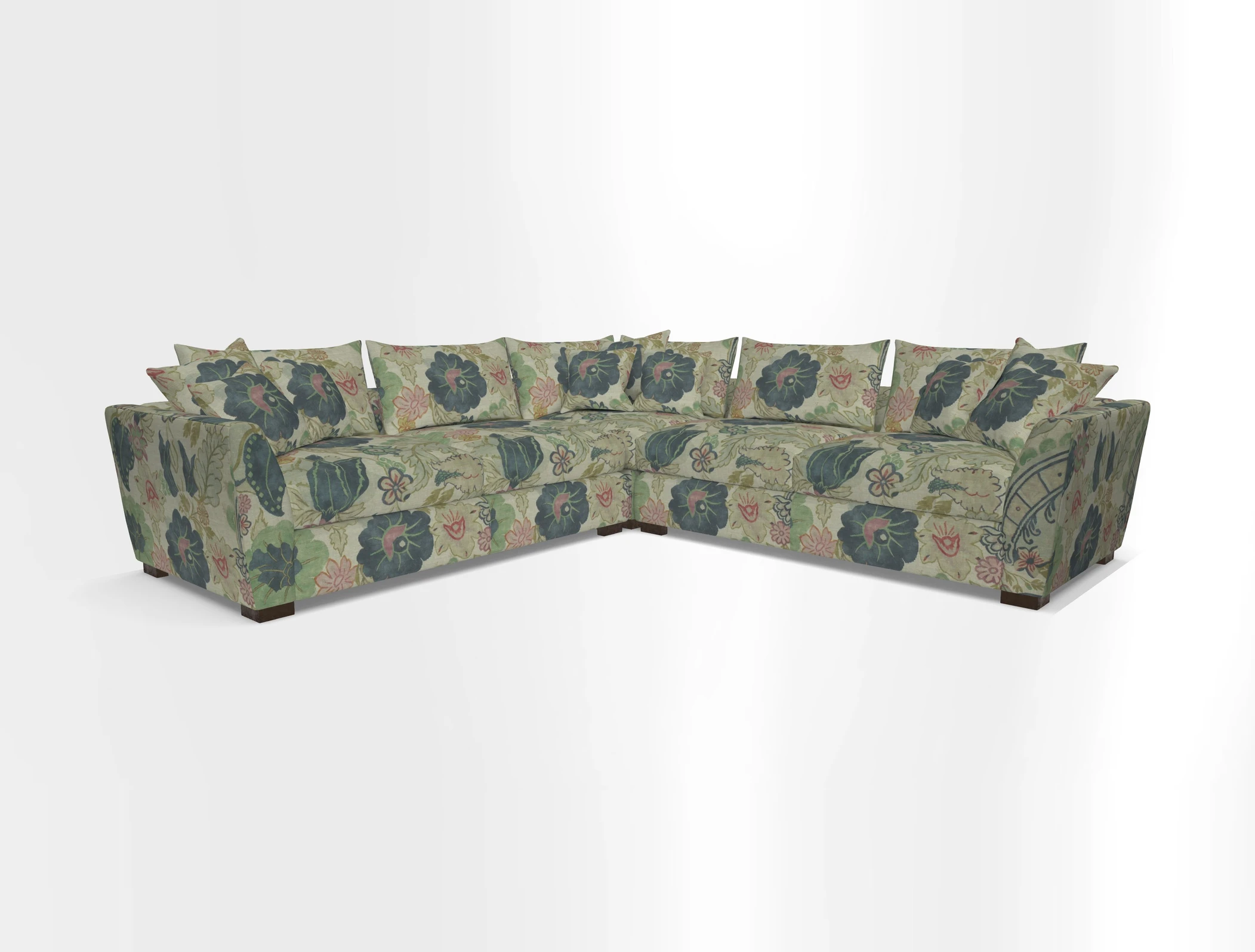 Hambledon Large Corner Group in Plain Two Tone Calico with Scatters in Cloth 22 Weaves