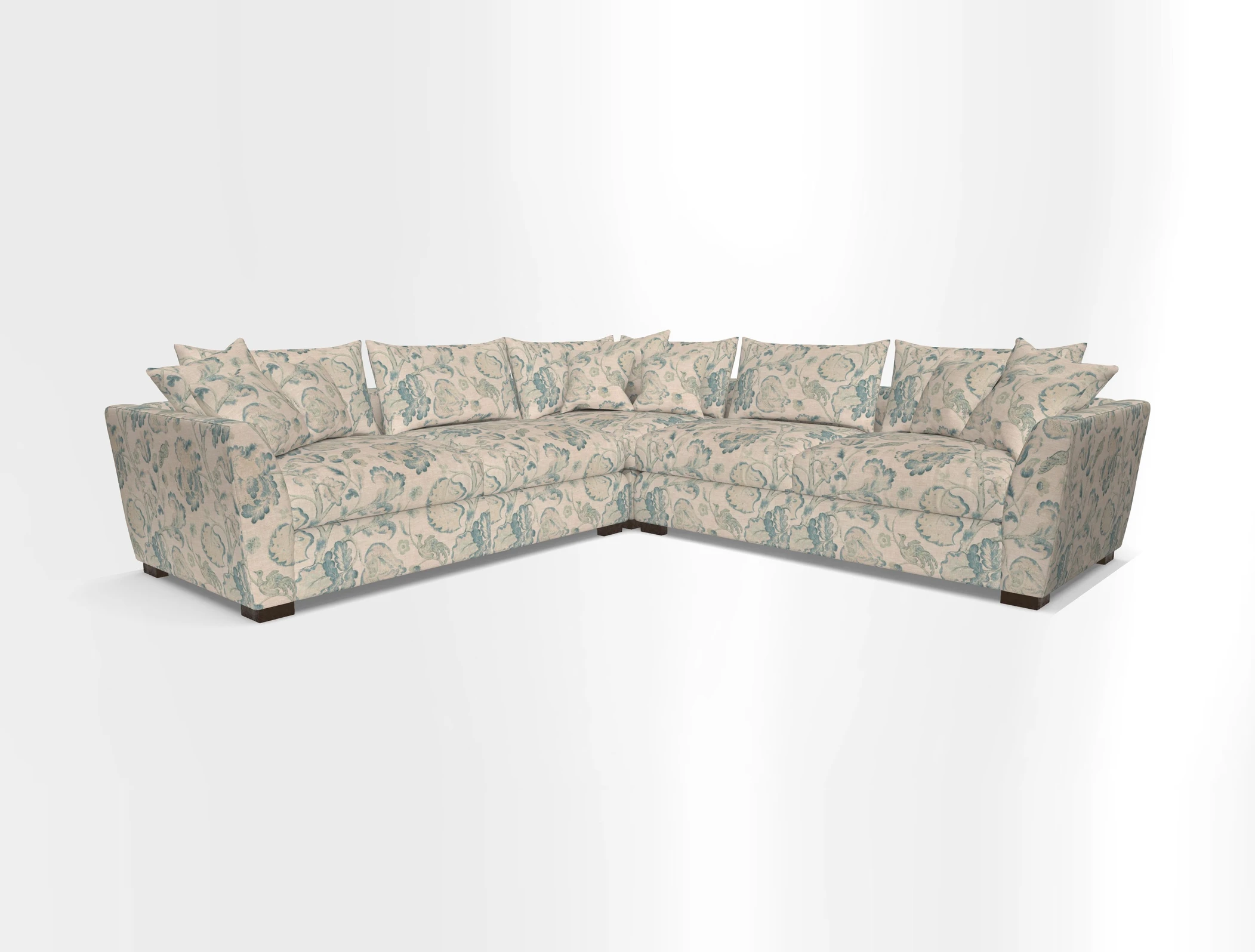 Hambledon Large Corner Group in Plain Two Tone Calico with Scatters in Cloth 22 Weaves