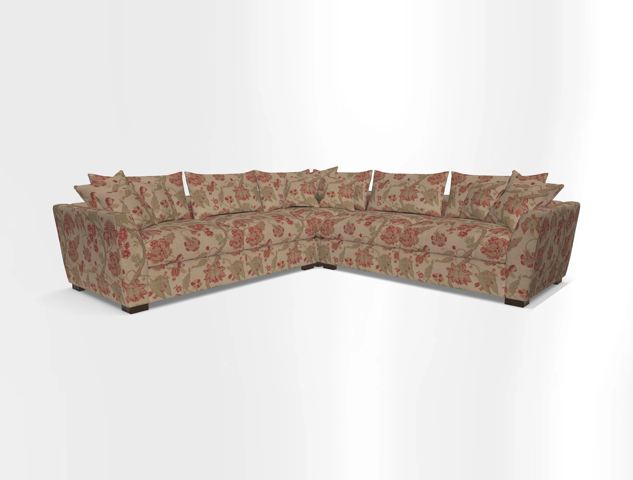 Hambledon Large Corner Group in Plain Two Tone Calico with Scatters in Cloth 22 Weaves