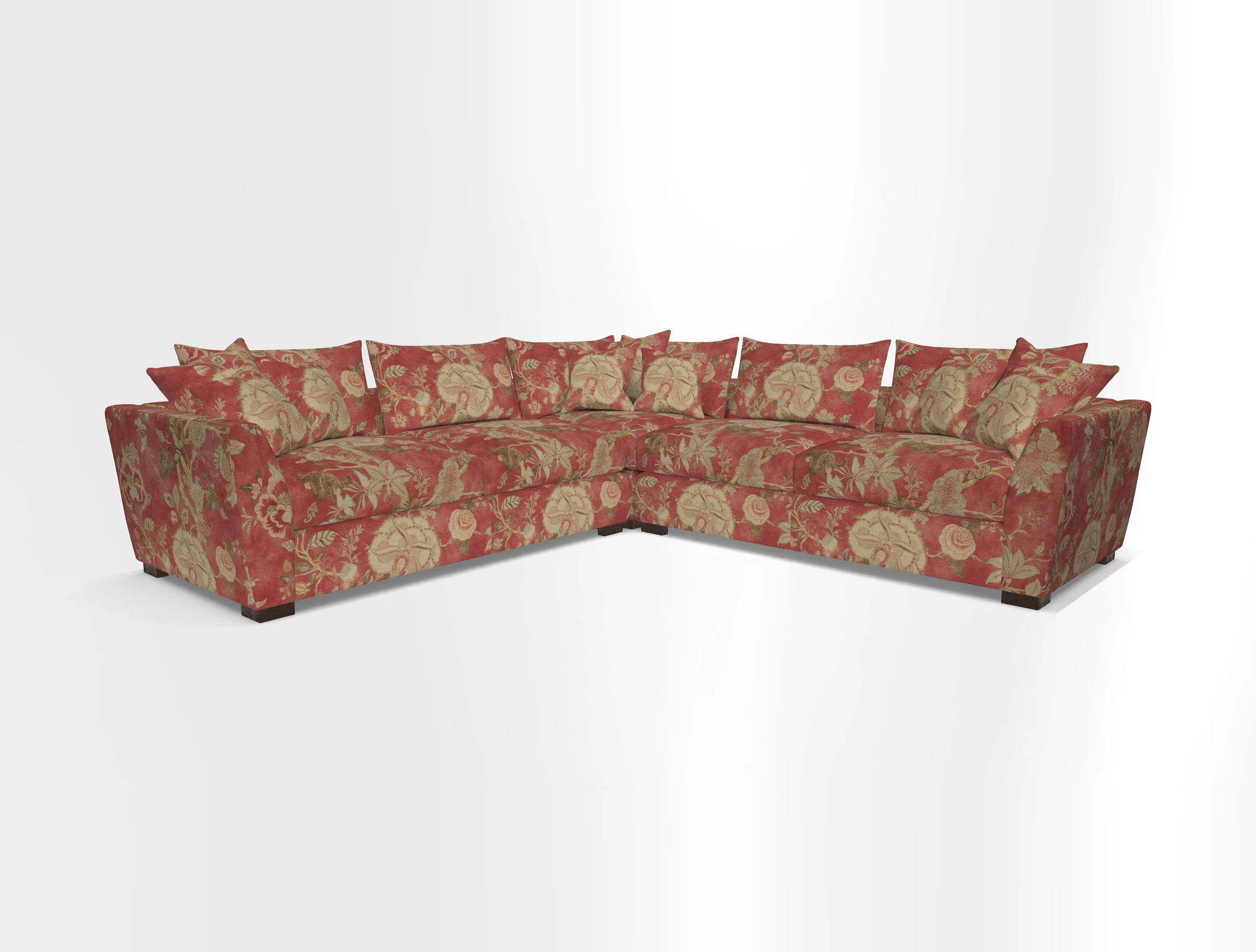 Hambledon Large Corner Group in Plain Two Tone Calico with Scatters in Cloth 22 Weaves