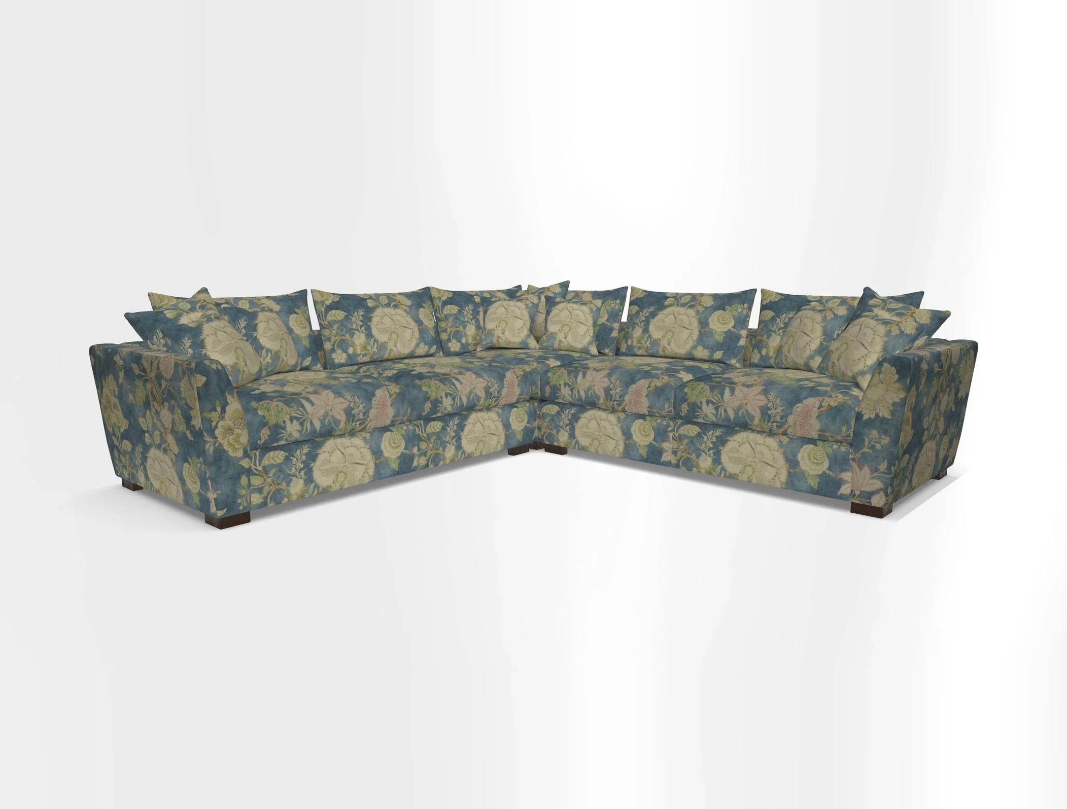 Hambledon Large Corner Group in Plain Two Tone Calico with Scatters in Cloth 22 Weaves