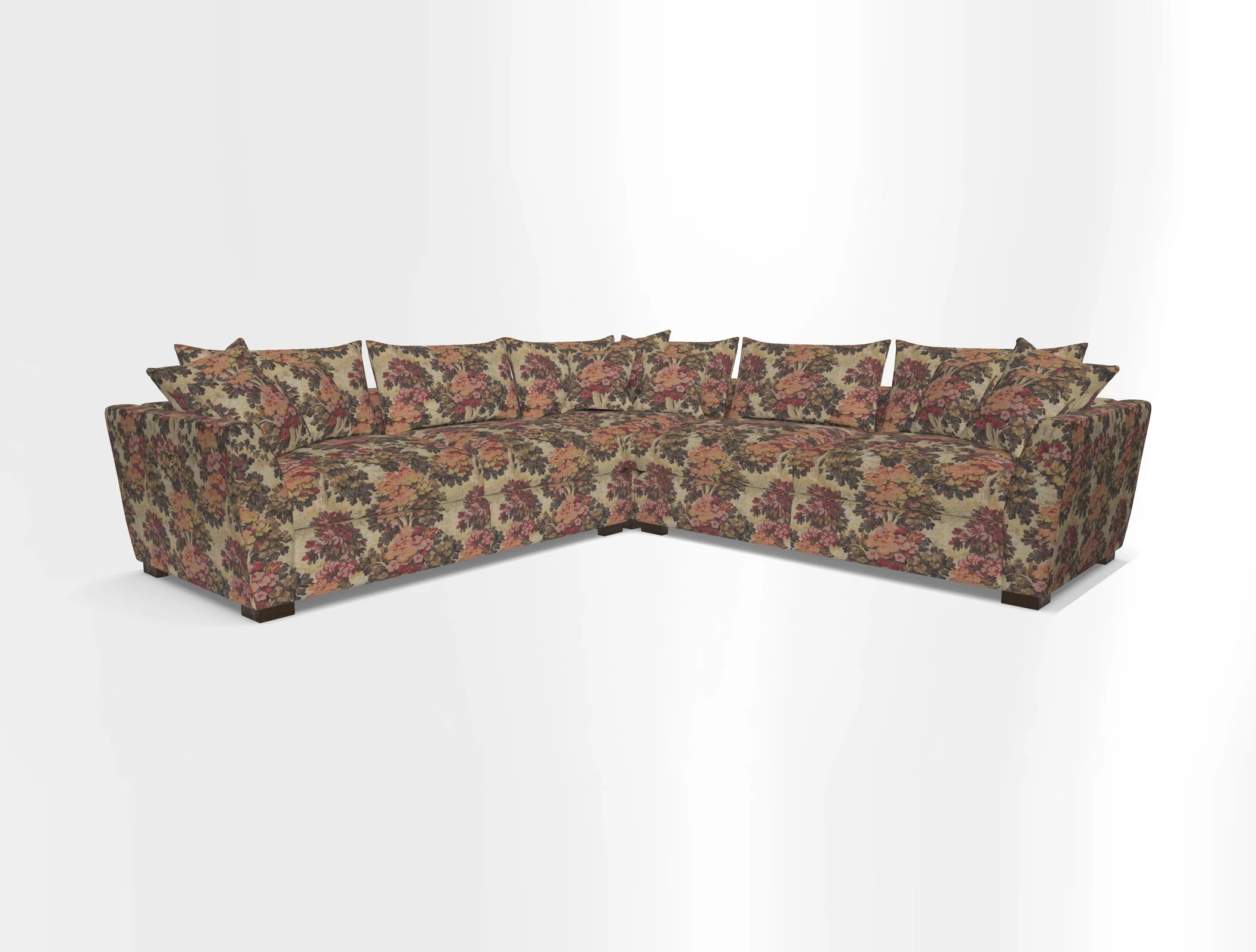Hambledon Large Corner Group in Plain Two Tone Calico with Scatters in Cloth 22 Weaves