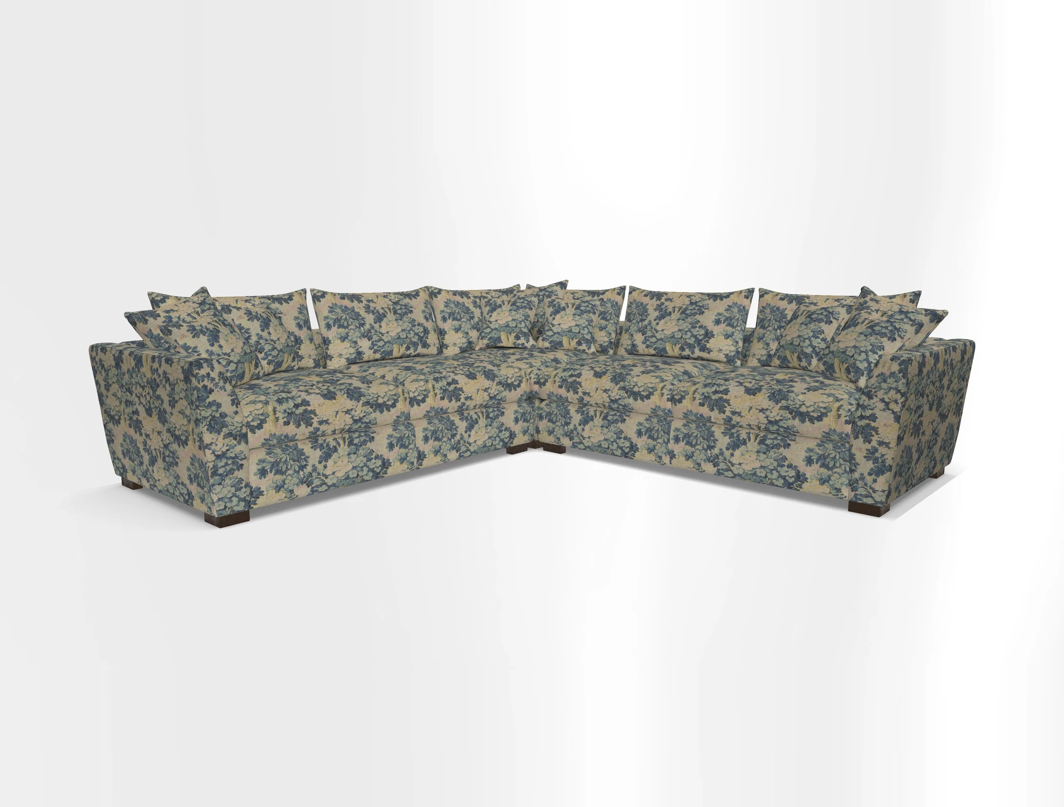 Hambledon Large Corner Group in Plain Two Tone Calico with Scatters in Cloth 22 Weaves