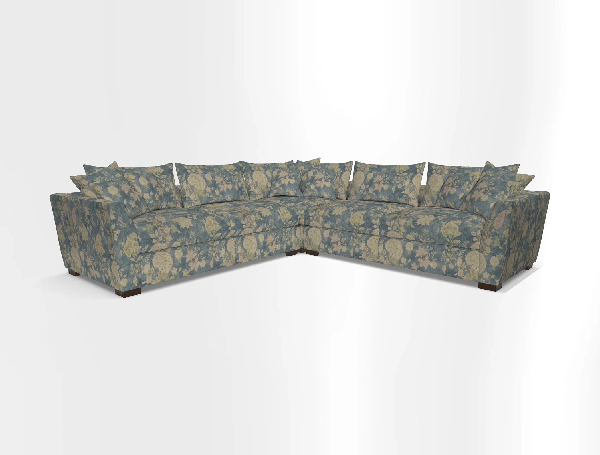 Hambledon Large Corner Group in Plain Two Tone Calico with Scatters in Cloth 22 Weaves