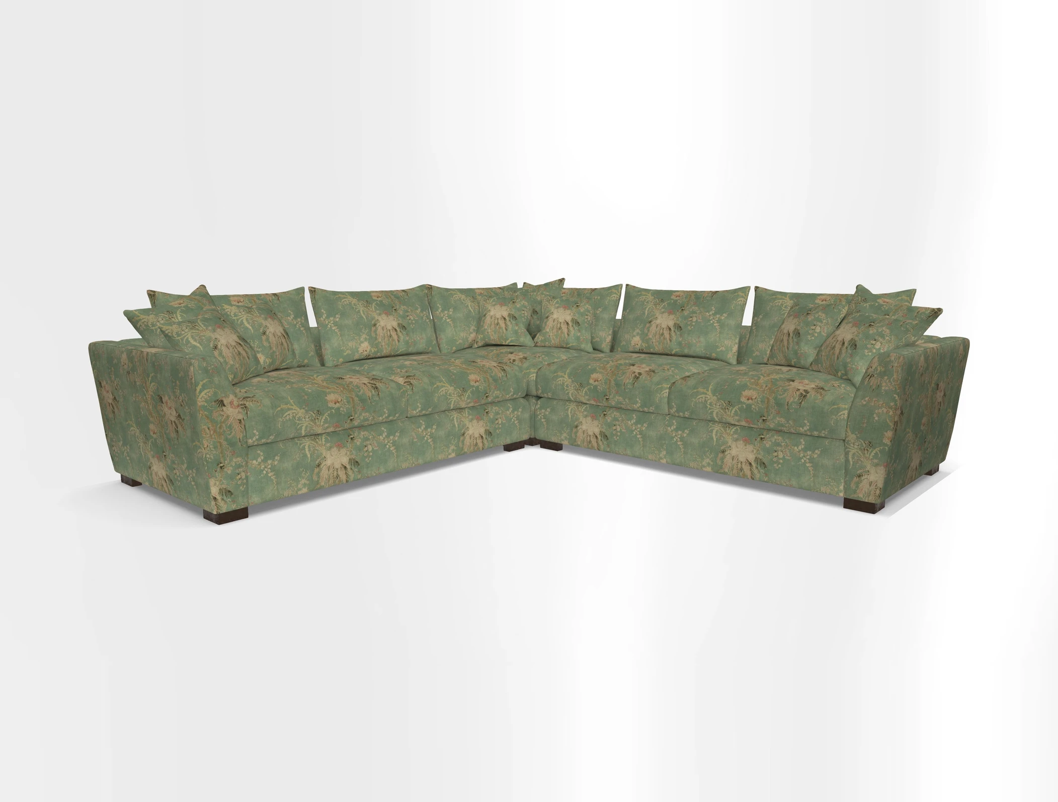 Hambledon Large Corner Group in Plain Two Tone Calico with Scatters in Cloth 22 Weaves