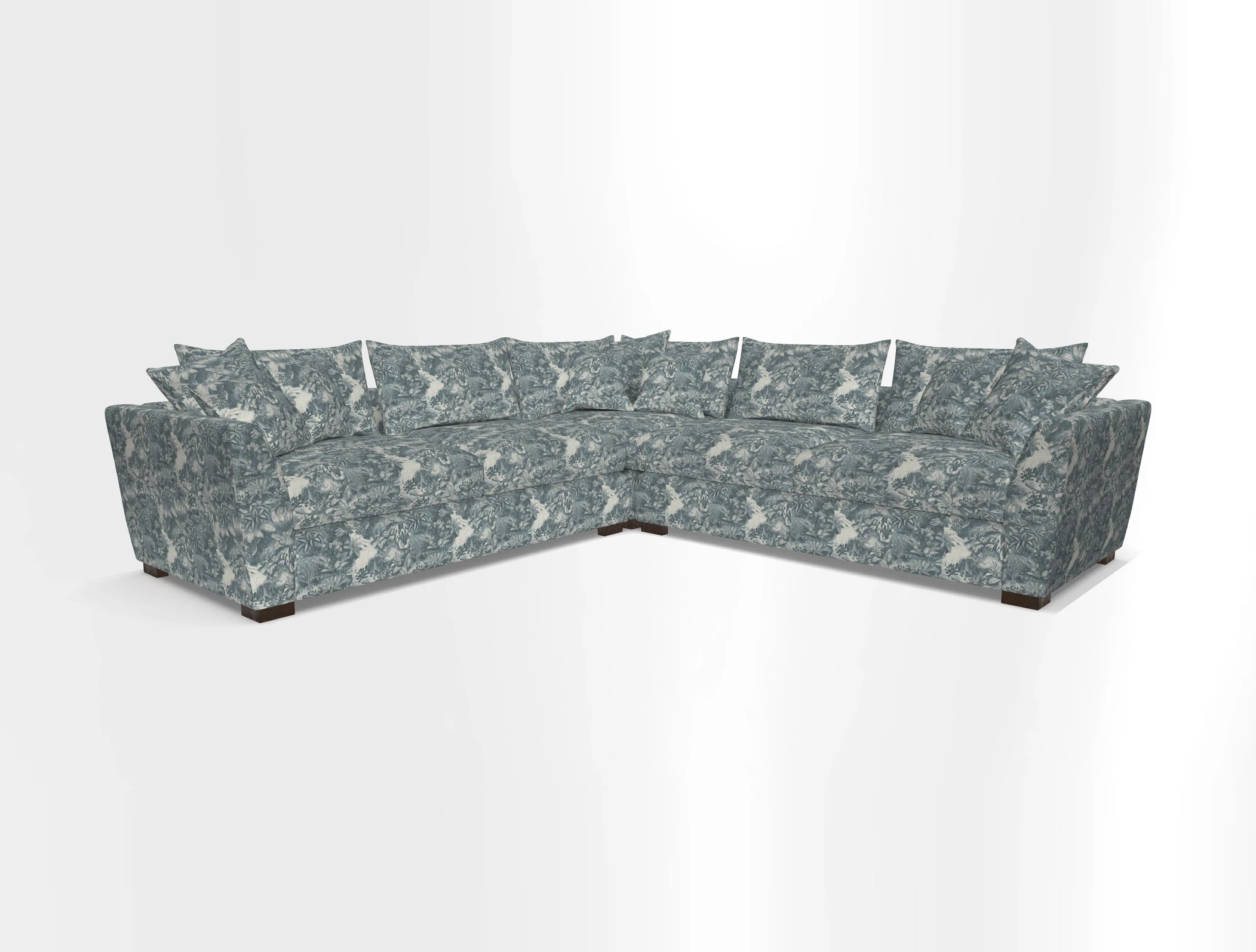 Hambledon Large Corner Group in Plain Two Tone Calico with Scatters in Cloth 22 Weaves