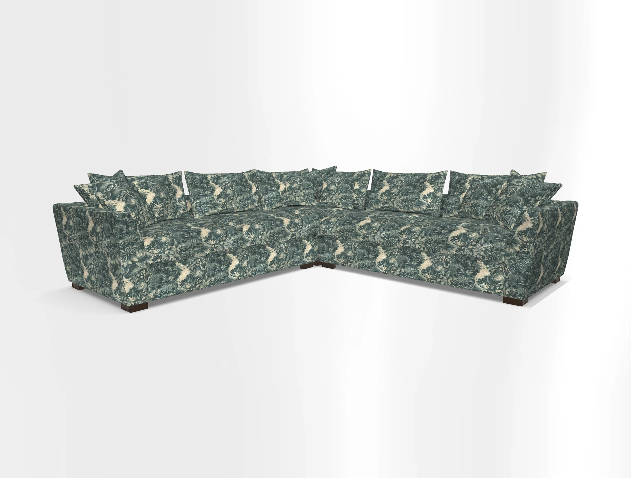 Hambledon Large Corner Group in Plain Two Tone Calico with Scatters in Cloth 22 Weaves