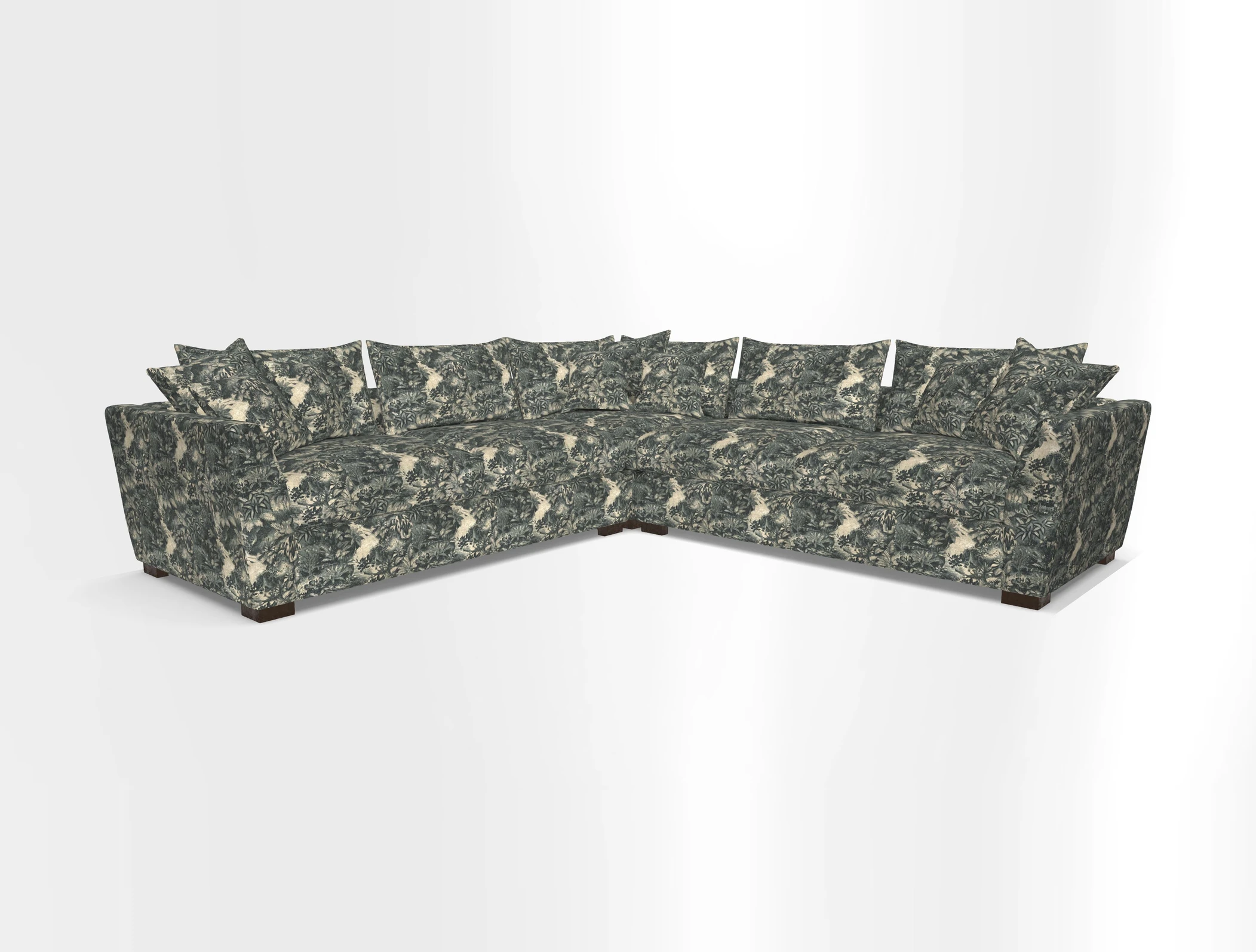 Hambledon Large Corner Group in Plain Two Tone Calico with Scatters in Cloth 22 Weaves