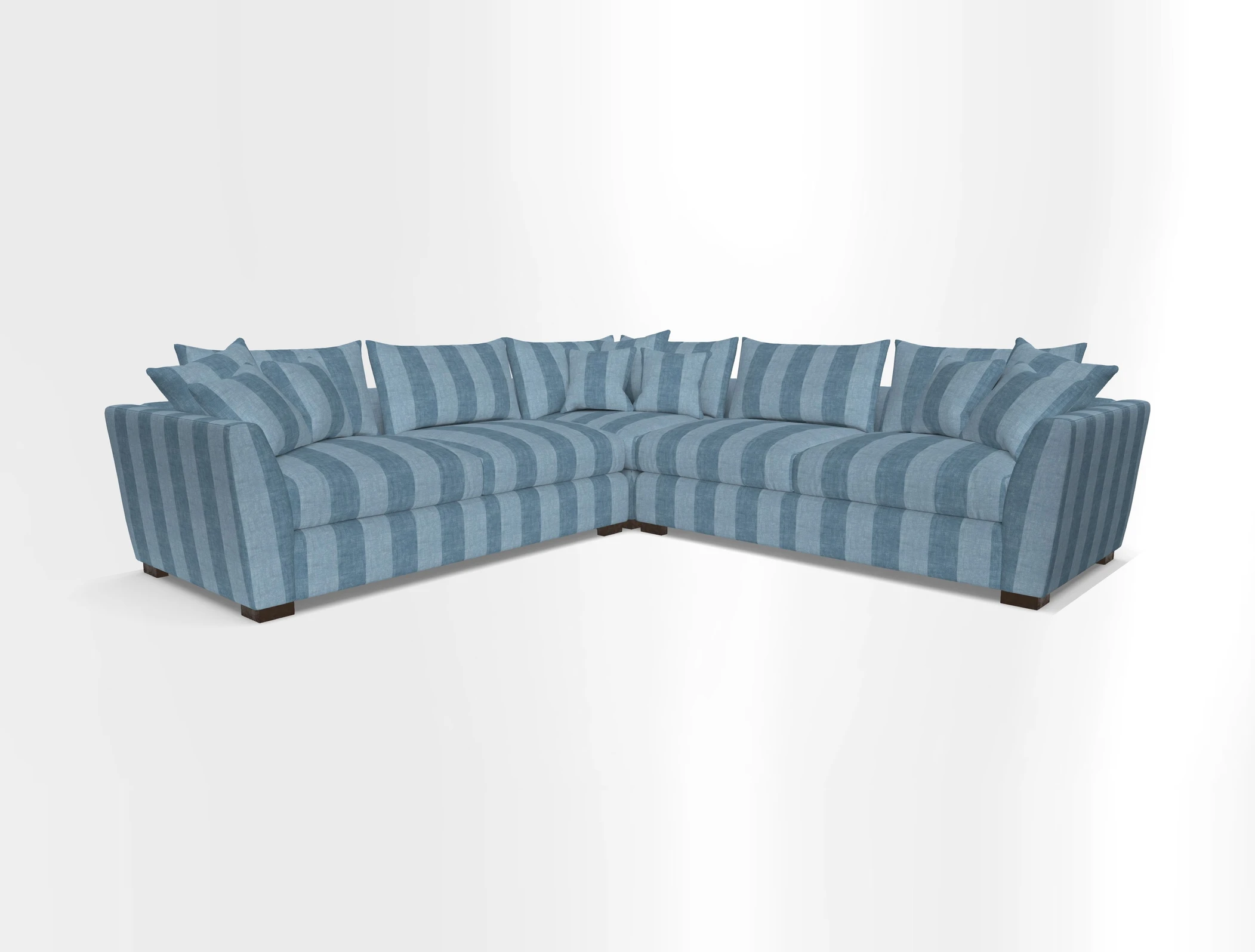 Hambledon Large Corner Group in Plain Two Tone Calico with Scatters in Cloth 22 Weaves