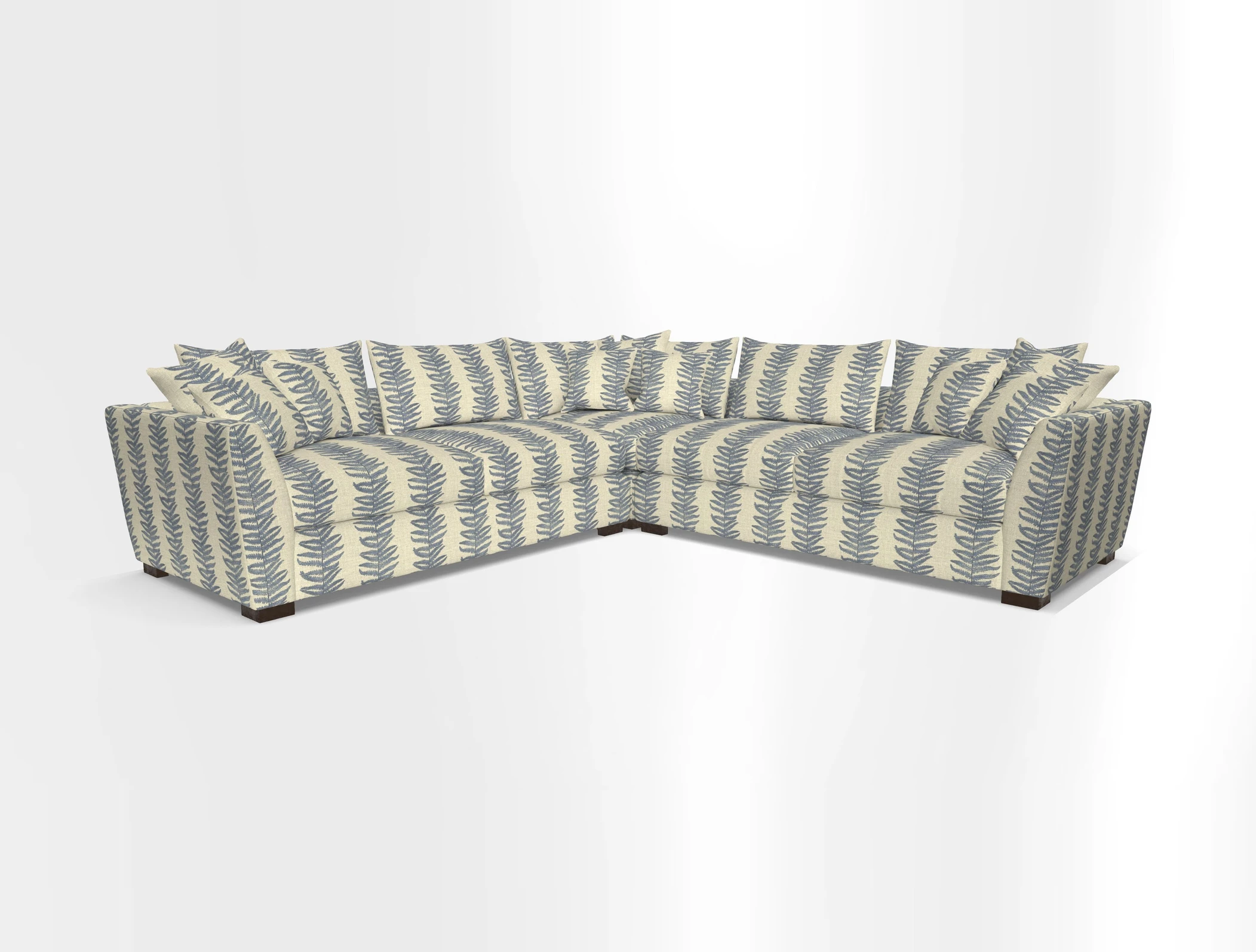Hambledon Large Corner Group in Plain Two Tone Calico with Scatters in Cloth 22 Weaves