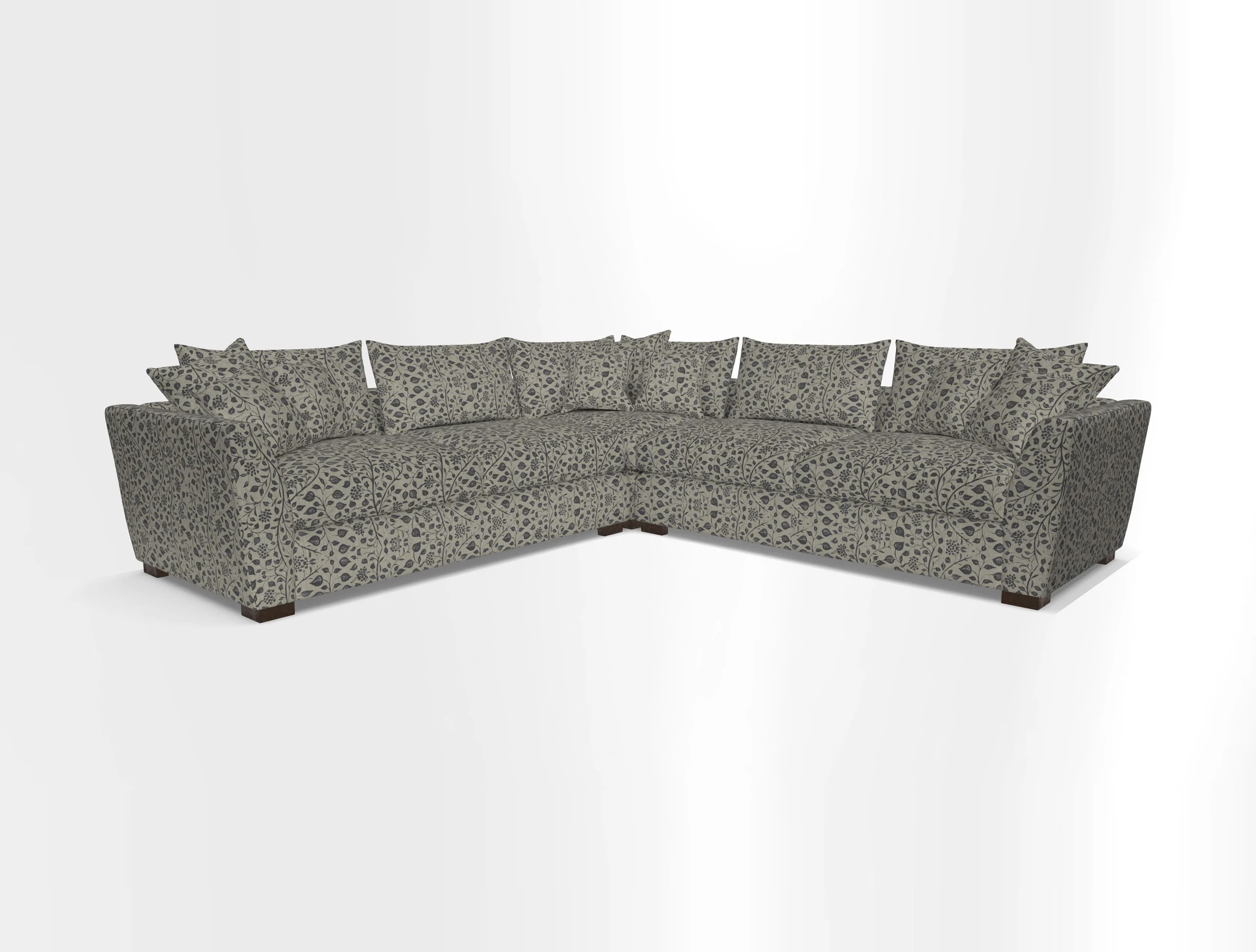 Hambledon Large Corner Group in Plain Two Tone Calico with Scatters in Cloth 22 Weaves