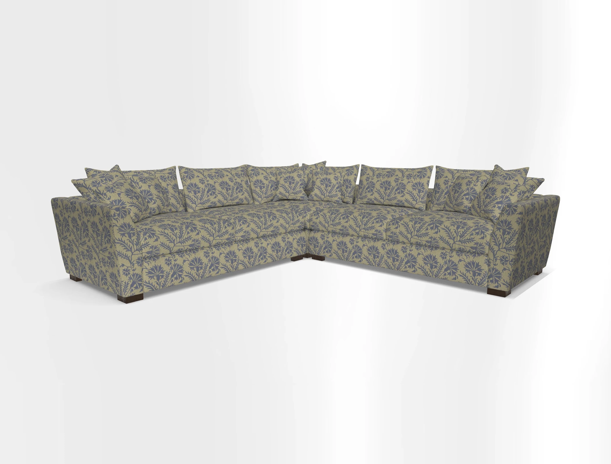 Hambledon Large Corner Group in Plain Two Tone Calico with Scatters in Cloth 22 Weaves