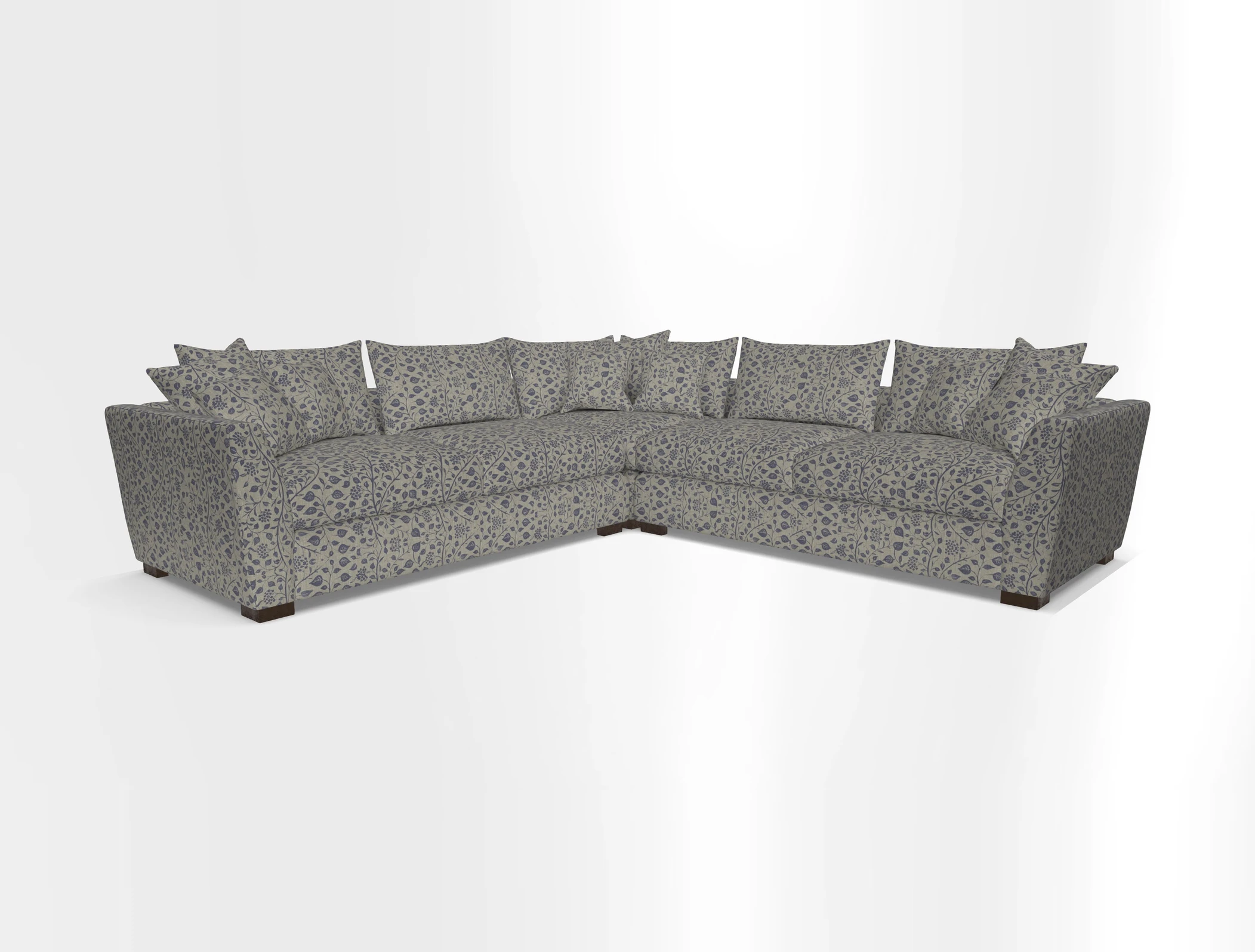Hambledon Large Corner Group in Plain Two Tone Calico with Scatters in Cloth 22 Weaves