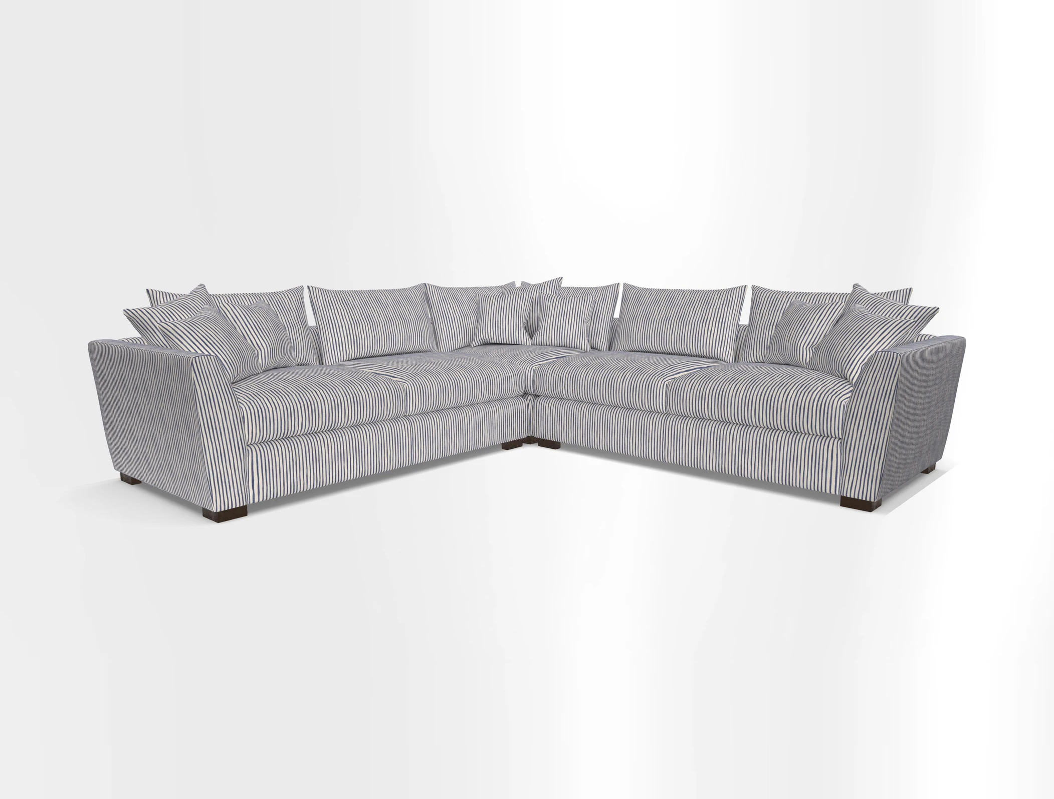 Hambledon Large Corner Group in Plain Two Tone Calico with Scatters in Cloth 22 Weaves