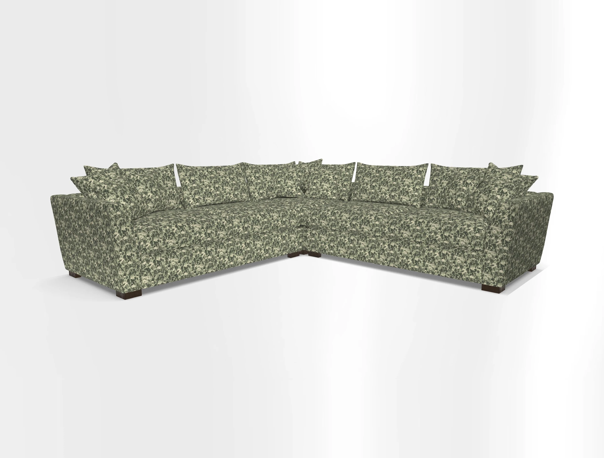 Hambledon Large Corner Group in Plain Two Tone Calico with Scatters in Cloth 22 Weaves