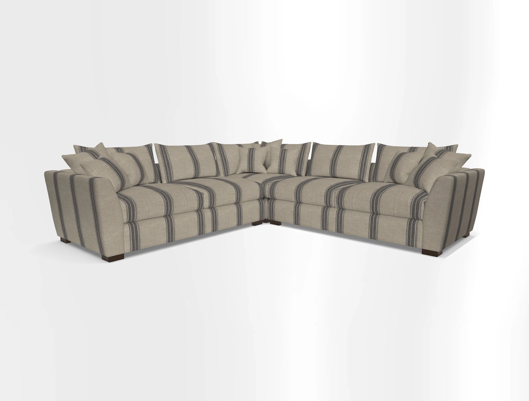 Hambledon Large Corner Group in Plain Two Tone Calico with Scatters in Cloth 22 Weaves