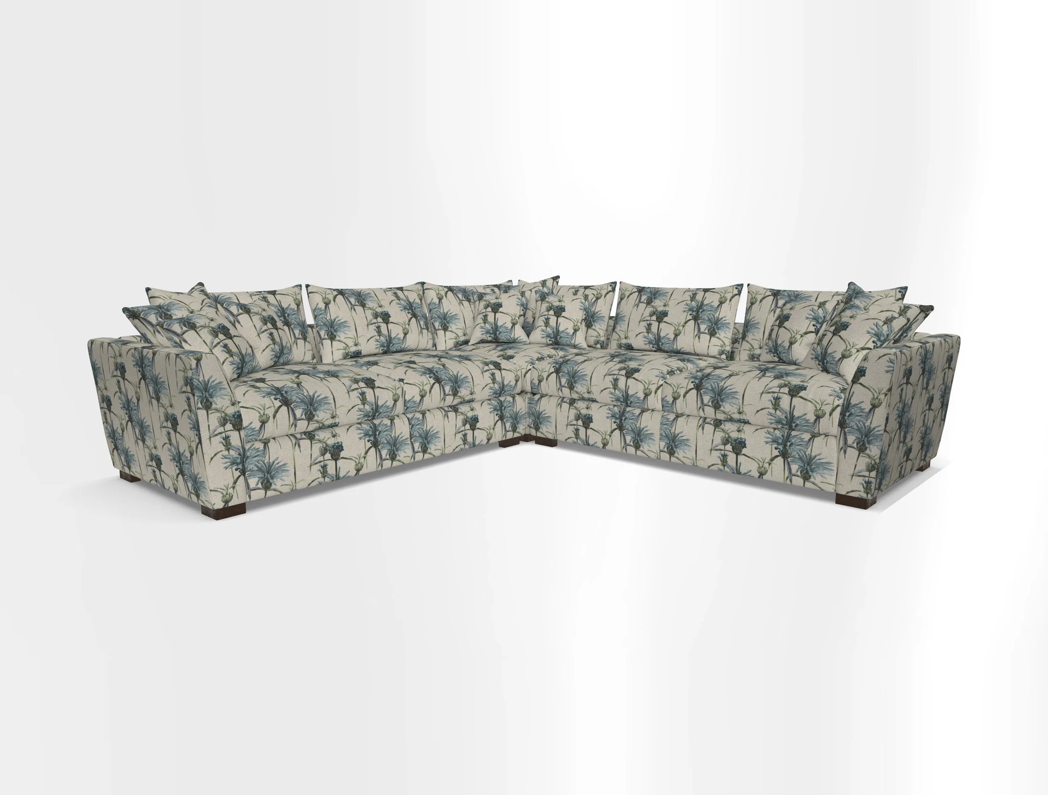 Hambledon Large Corner Group in Plain Two Tone Calico with Scatters in Cloth 22 Weaves