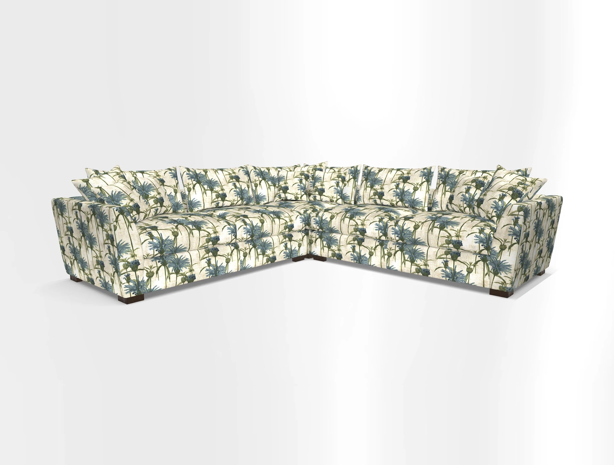Hambledon Large Corner Group in Plain Two Tone Calico with Scatters in Cloth 22 Weaves