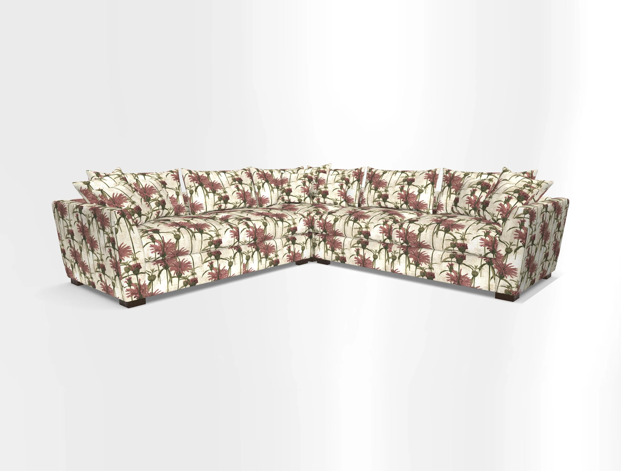 Hambledon Large Corner Group in Plain Two Tone Calico with Scatters in Cloth 22 Weaves
