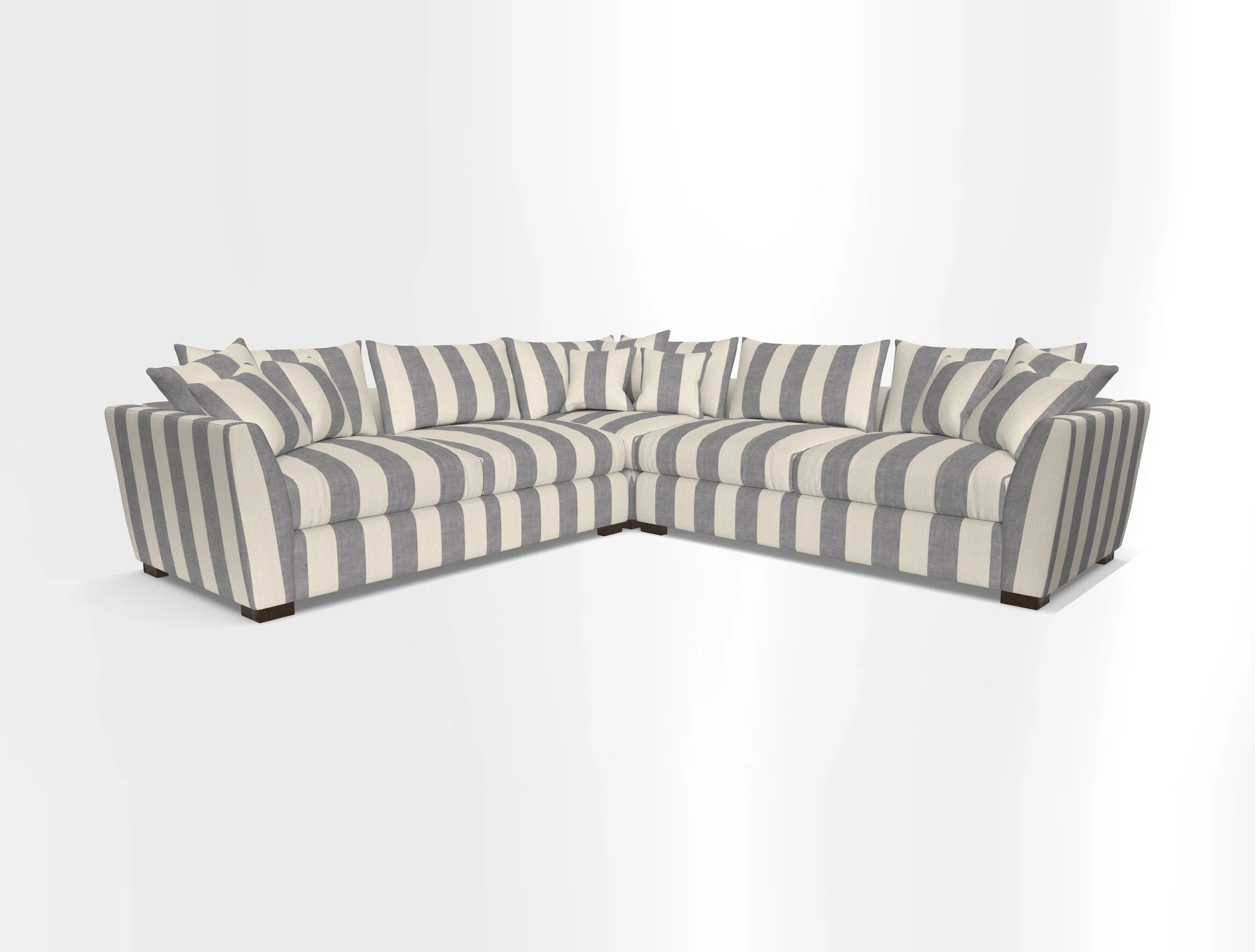 Hambledon Large Corner Group in Plain Two Tone Calico with Scatters in Cloth 22 Weaves