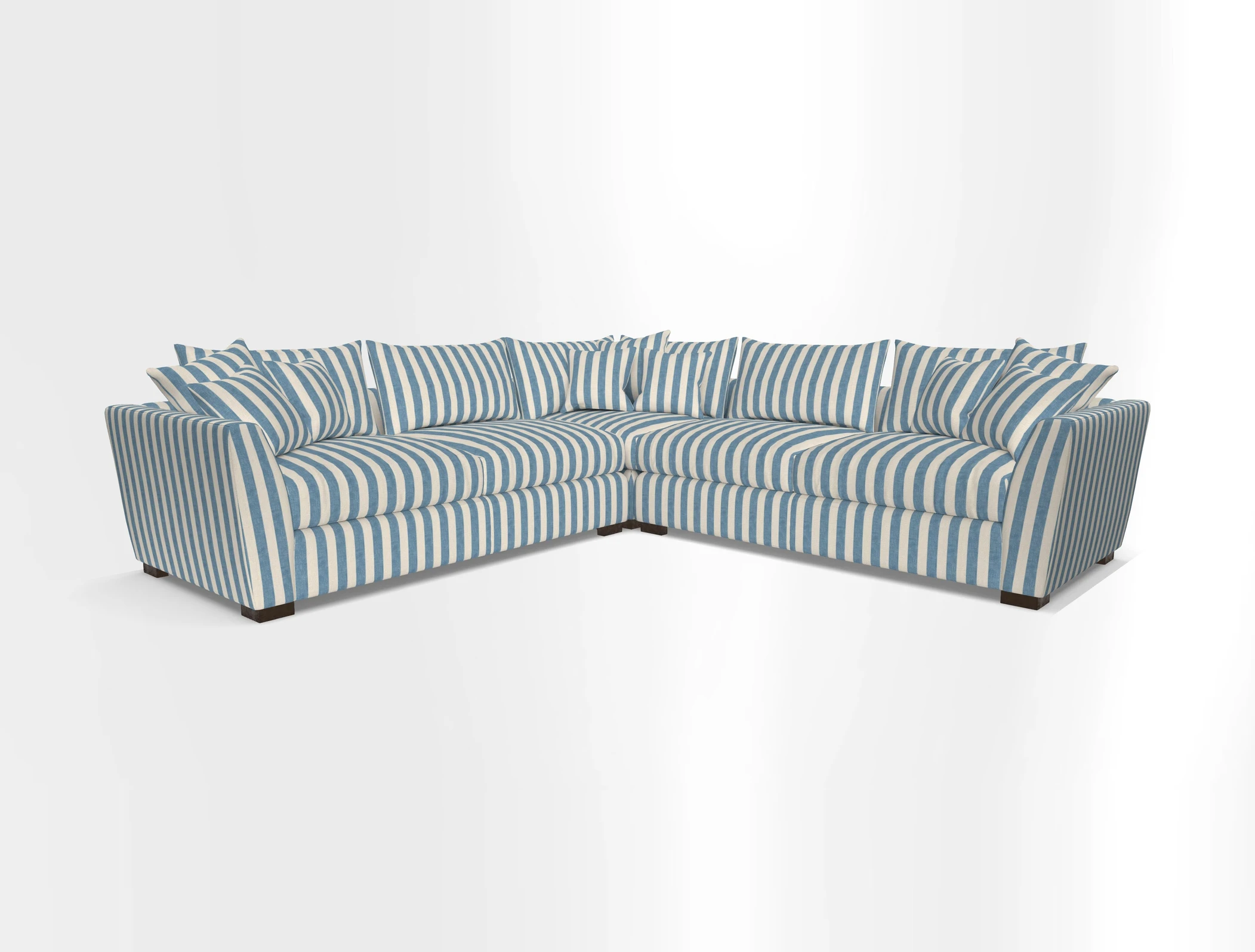 Hambledon Large Corner Group in Plain Two Tone Calico with Scatters in Cloth 22 Weaves