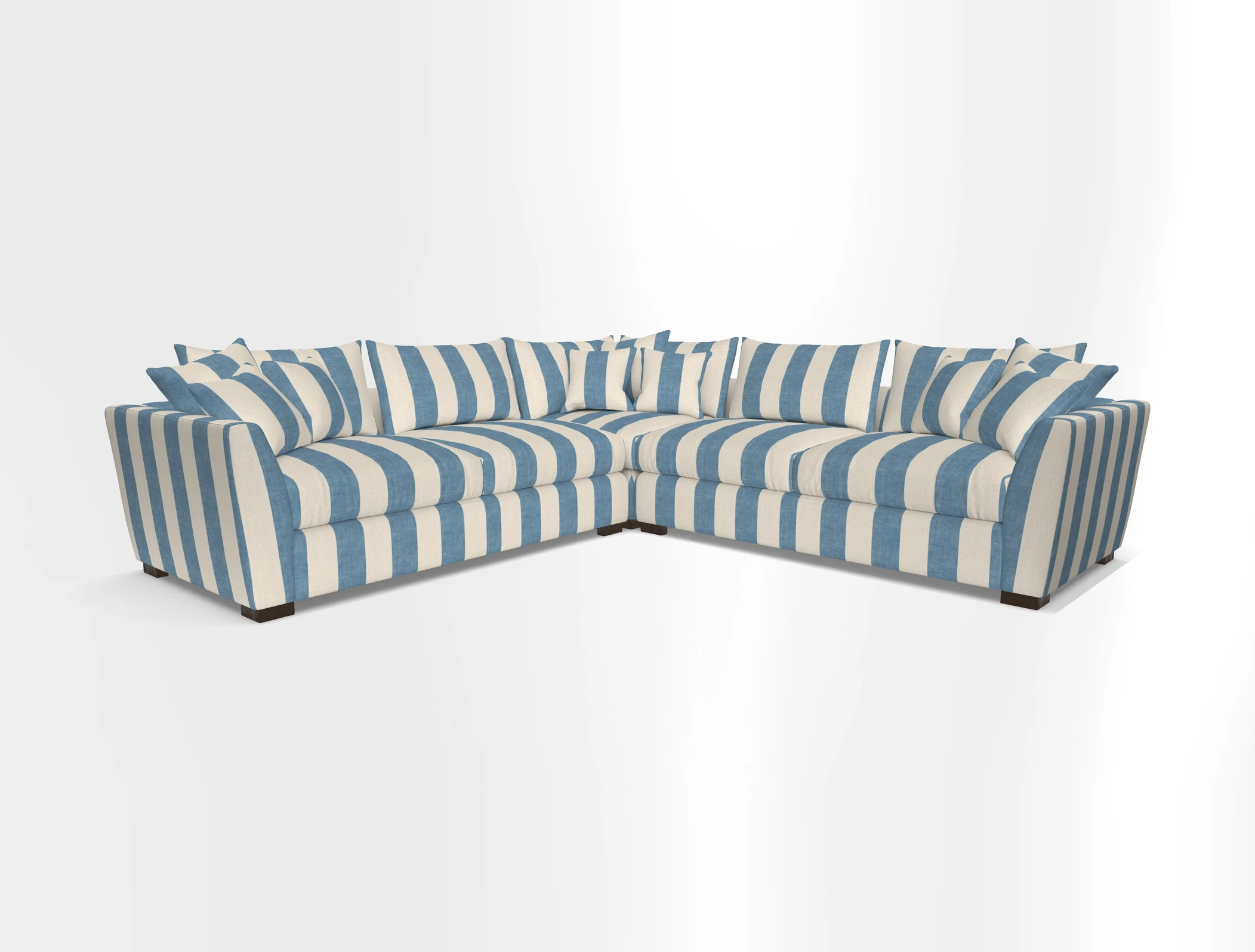 Hambledon Large Corner Group in Plain Two Tone Calico with Scatters in Cloth 22 Weaves
