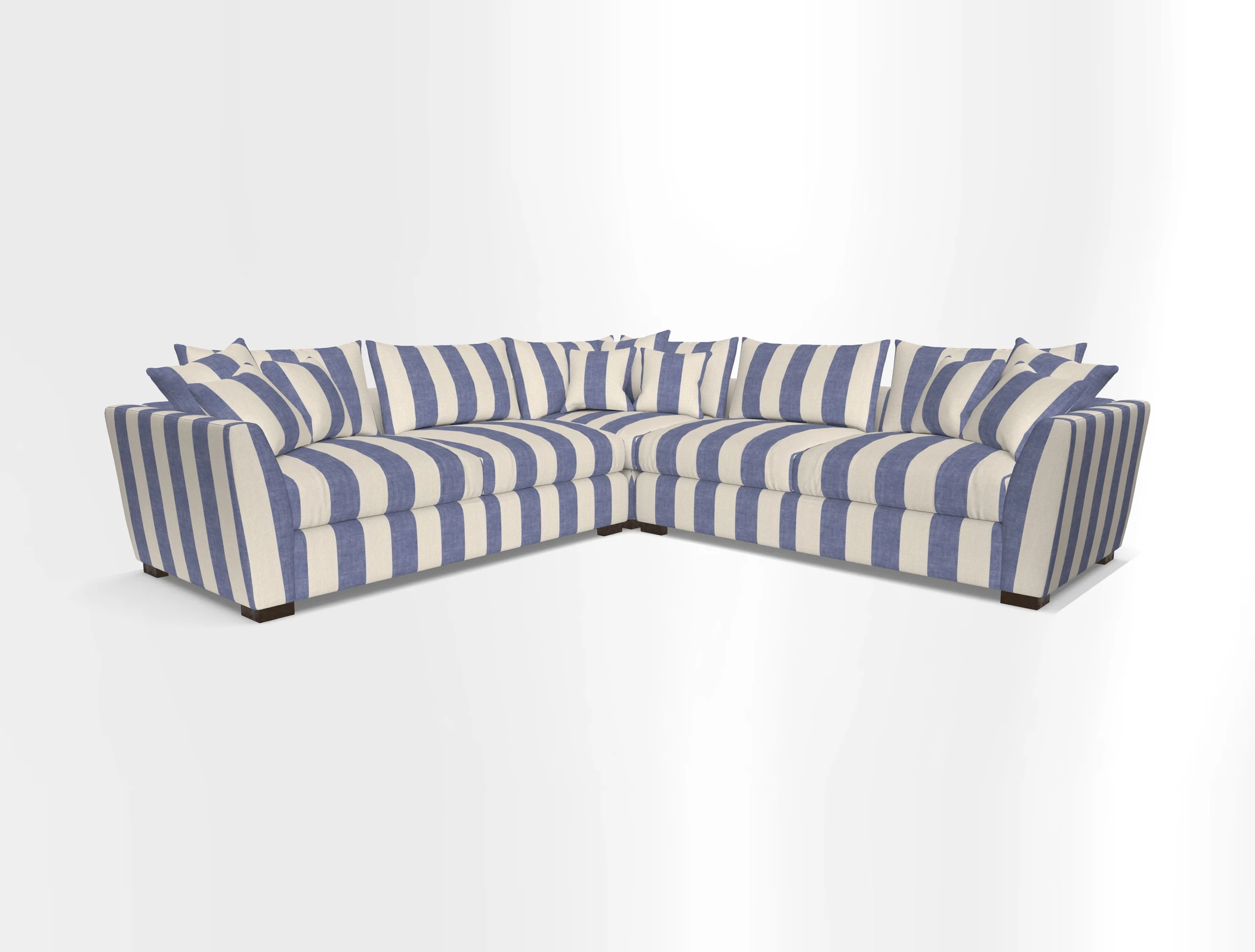 Hambledon Large Corner Group in Plain Two Tone Calico with Scatters in Cloth 22 Weaves