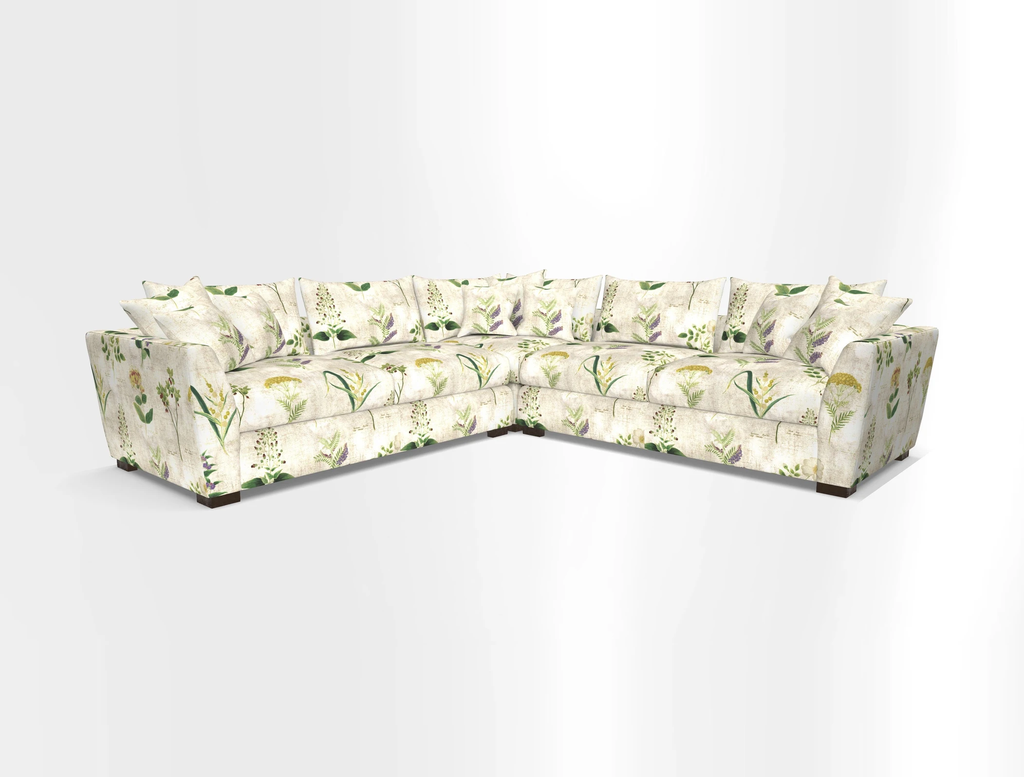 Hambledon Large Corner Group in Plain Two Tone Calico with Scatters in Cloth 22 Weaves