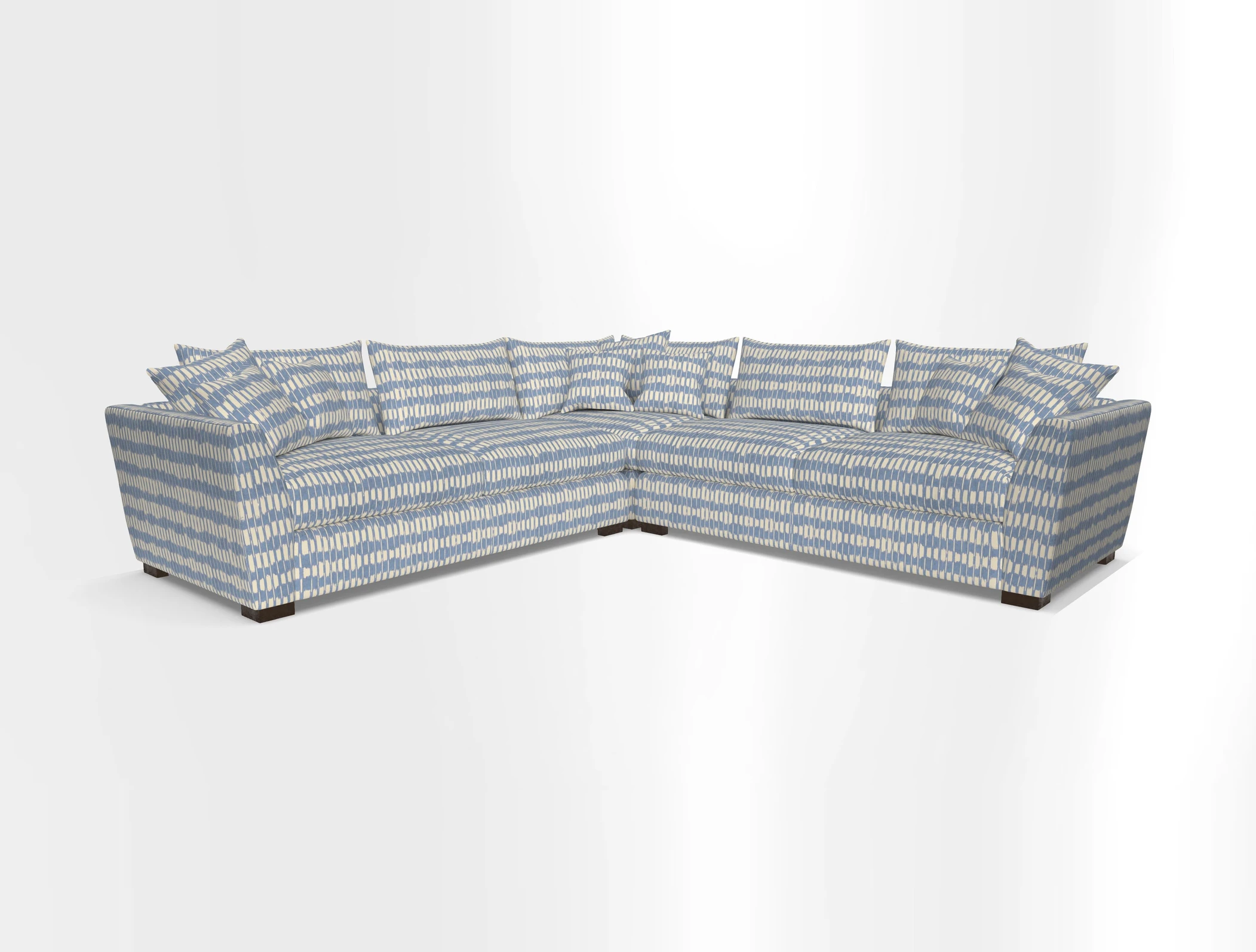 Hambledon Large Corner Group in Plain Two Tone Calico with Scatters in Cloth 22 Weaves