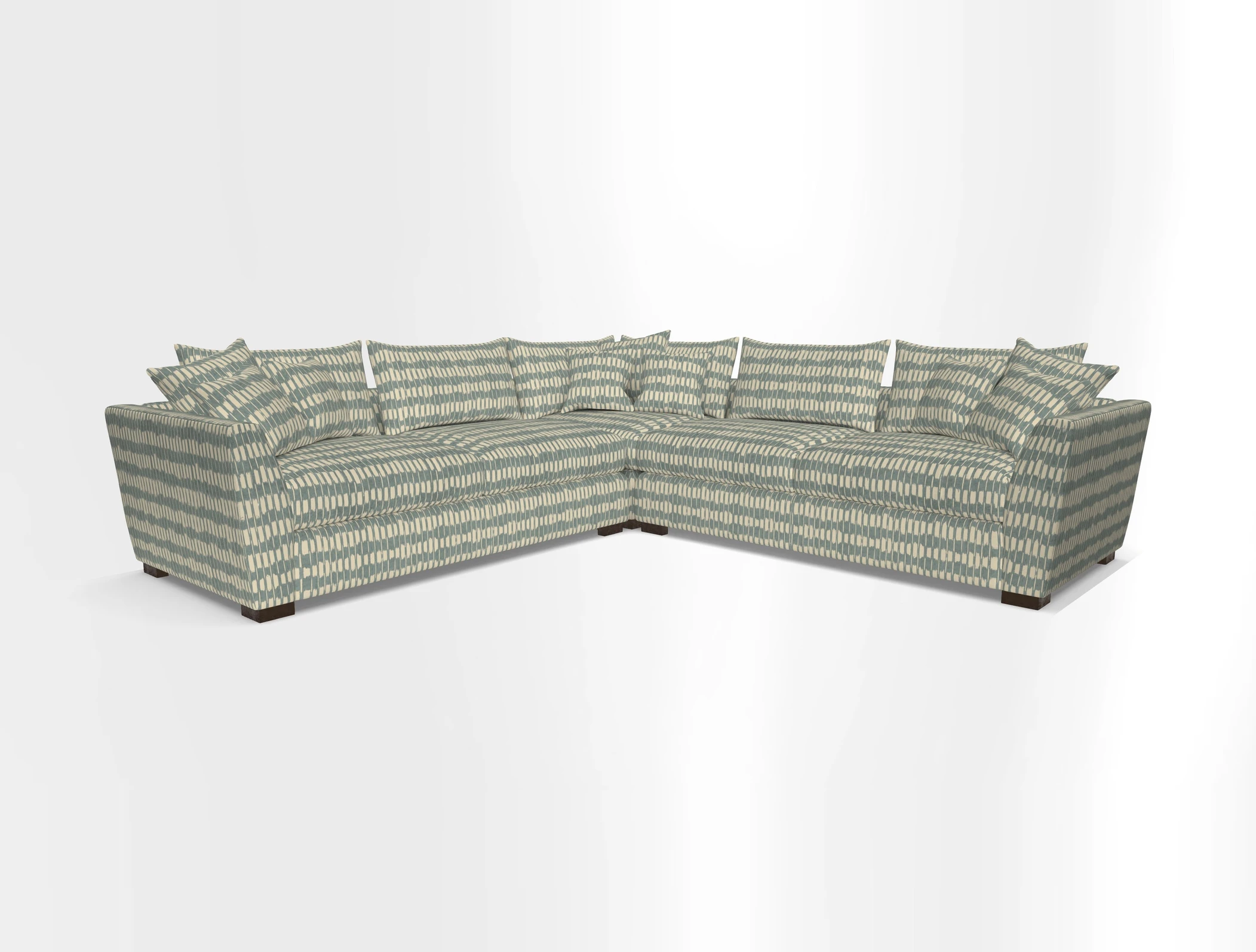 Hambledon Large Corner Group in Plain Two Tone Calico with Scatters in Cloth 22 Weaves