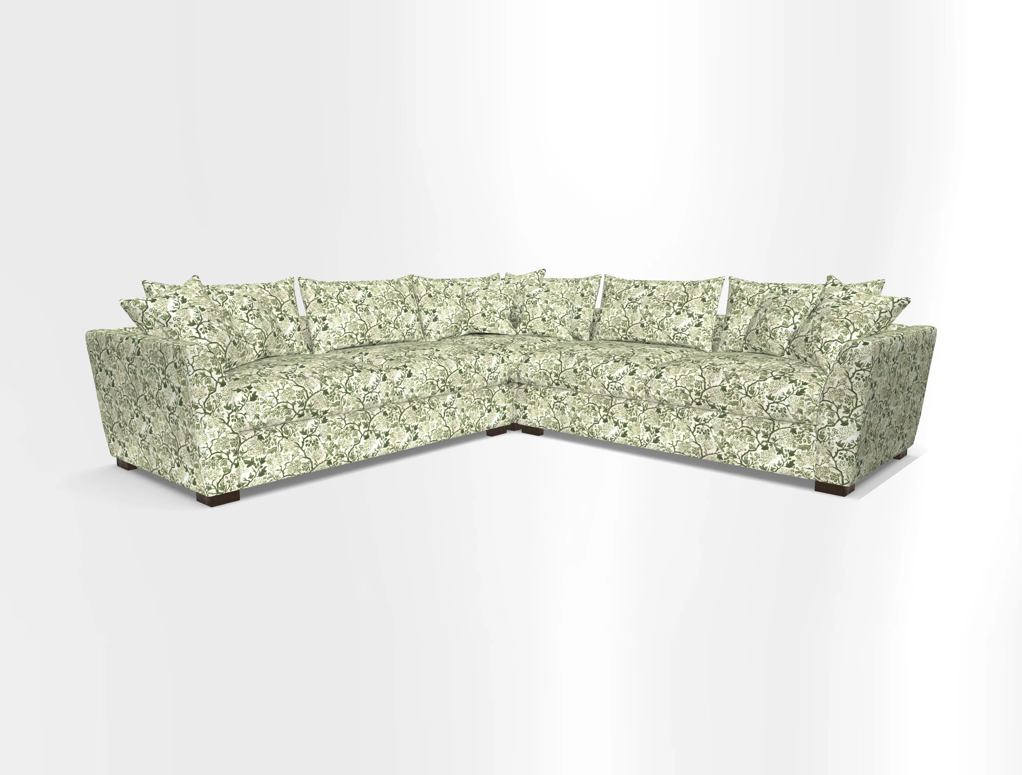 Hambledon Large Corner Group in Plain Two Tone Calico with Scatters in Cloth 22 Weaves