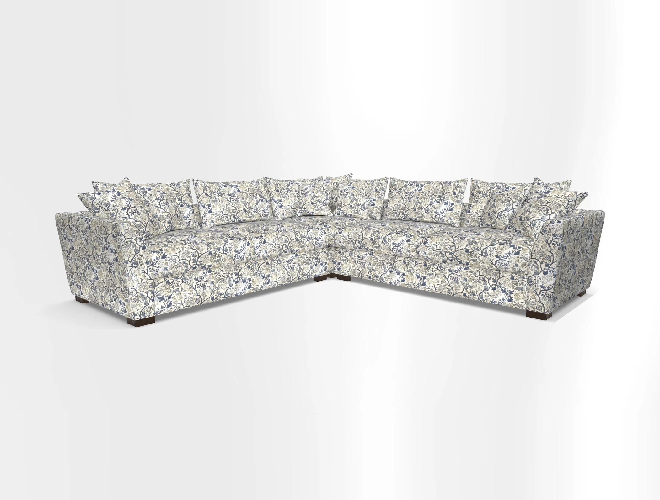 Hambledon Large Corner Group in Plain Two Tone Calico with Scatters in Cloth 22 Weaves