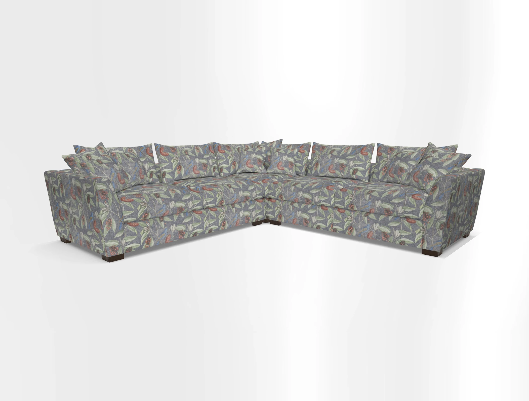 Hambledon Large Corner Group in Plain Two Tone Calico with Scatters in Cloth 22 Weaves