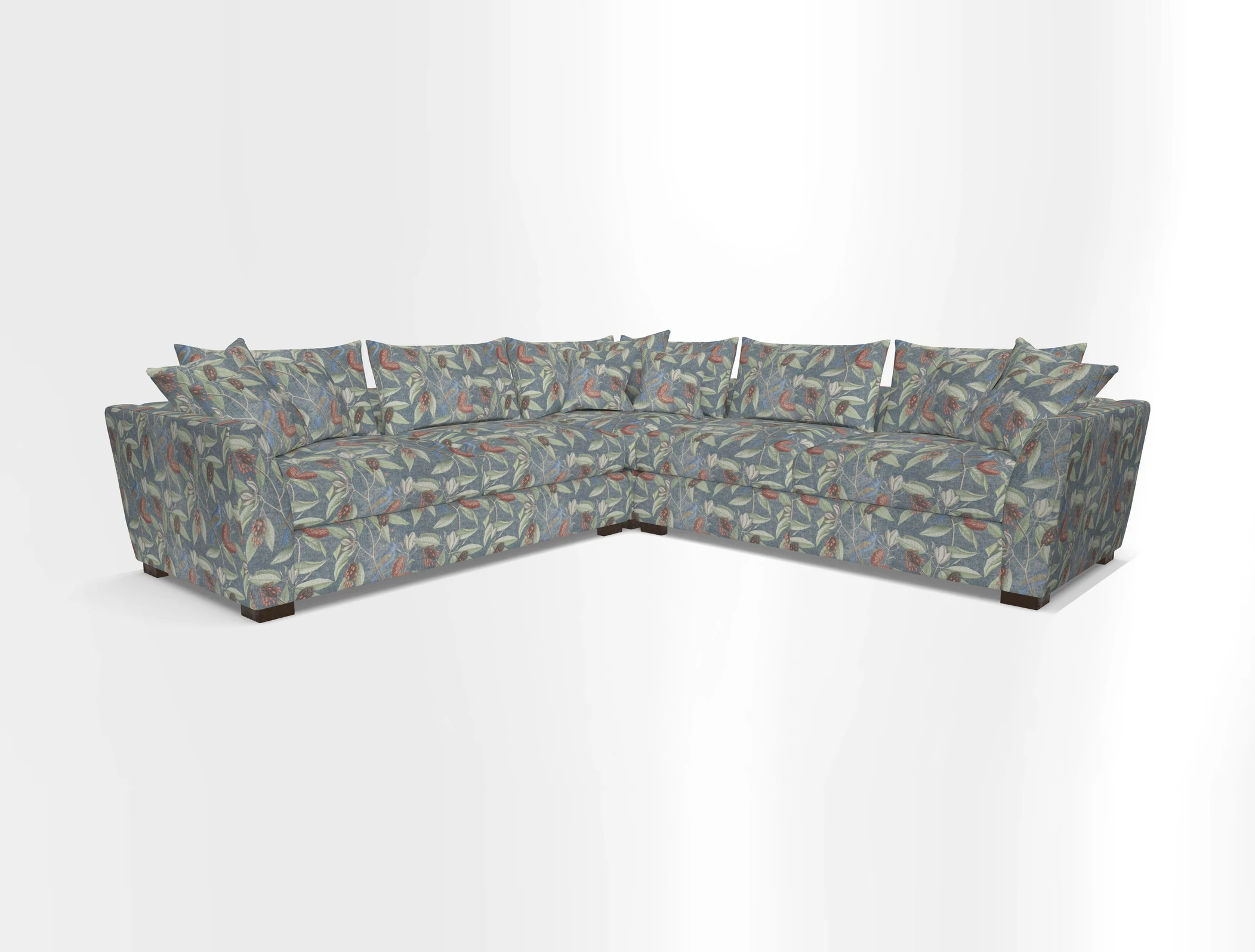 Hambledon Large Corner Group in Plain Two Tone Calico with Scatters in Cloth 22 Weaves