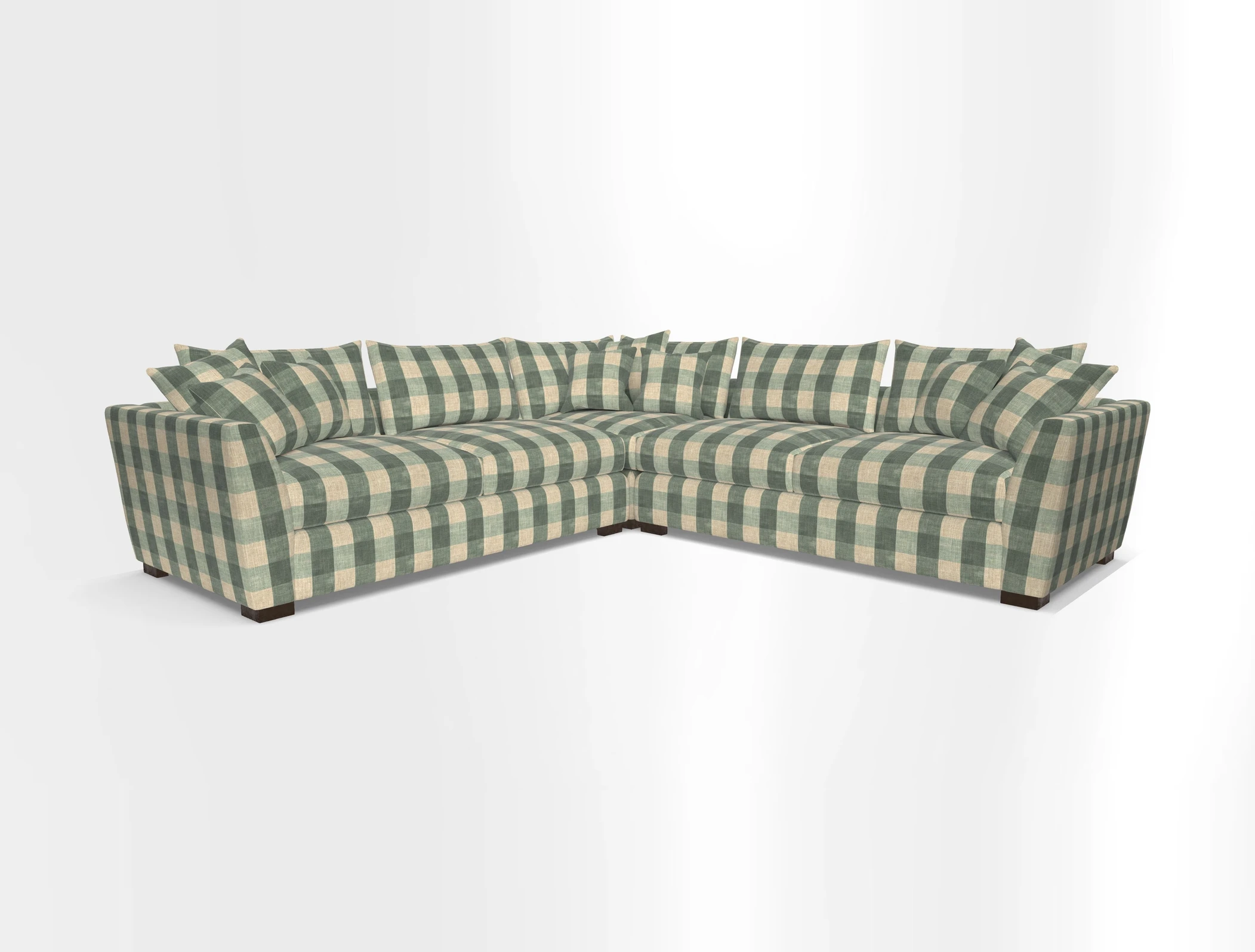 Hambledon Large Corner Group in Plain Two Tone Calico with Scatters in Cloth 22 Weaves