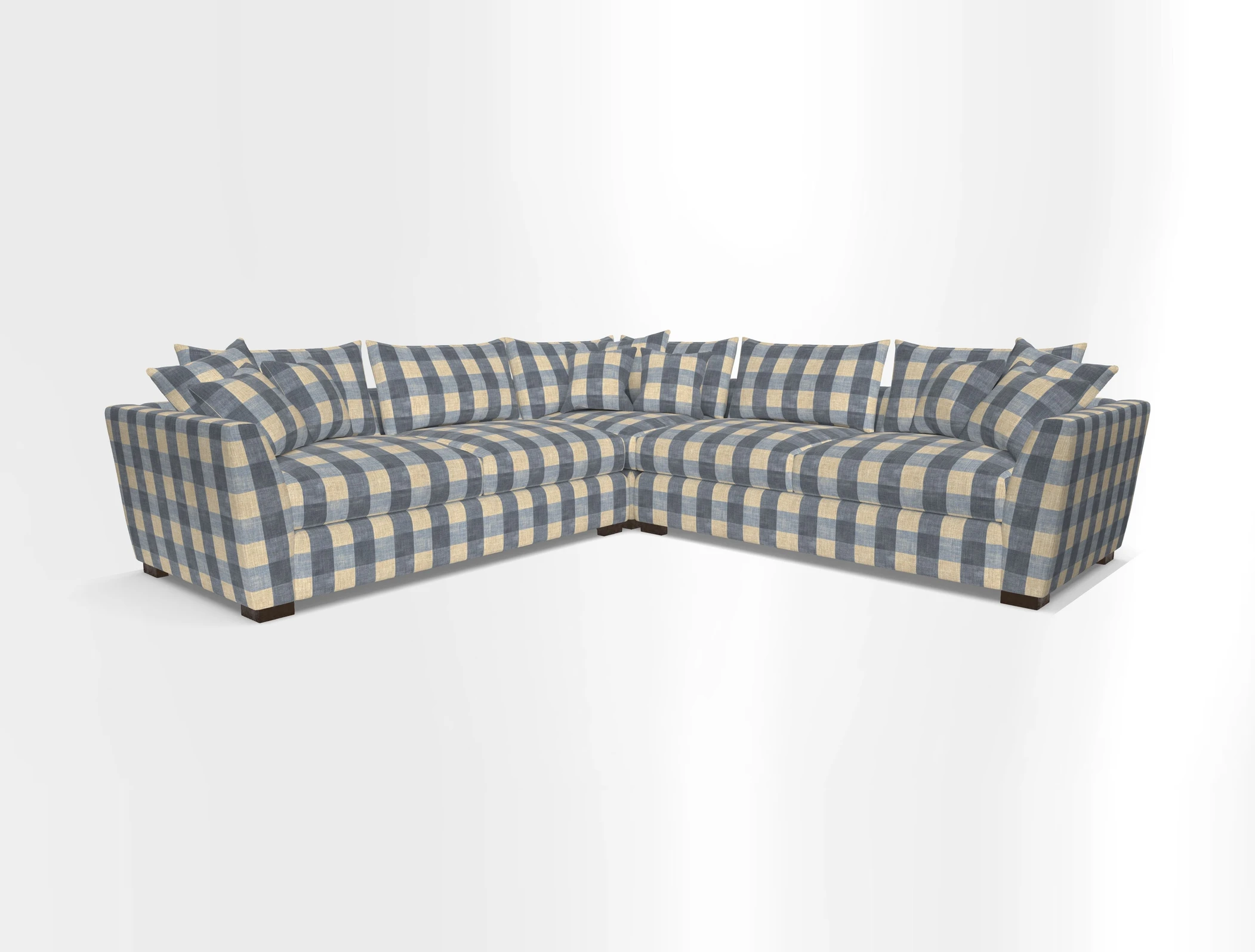 Hambledon Large Corner Group in Plain Two Tone Calico with Scatters in Cloth 22 Weaves
